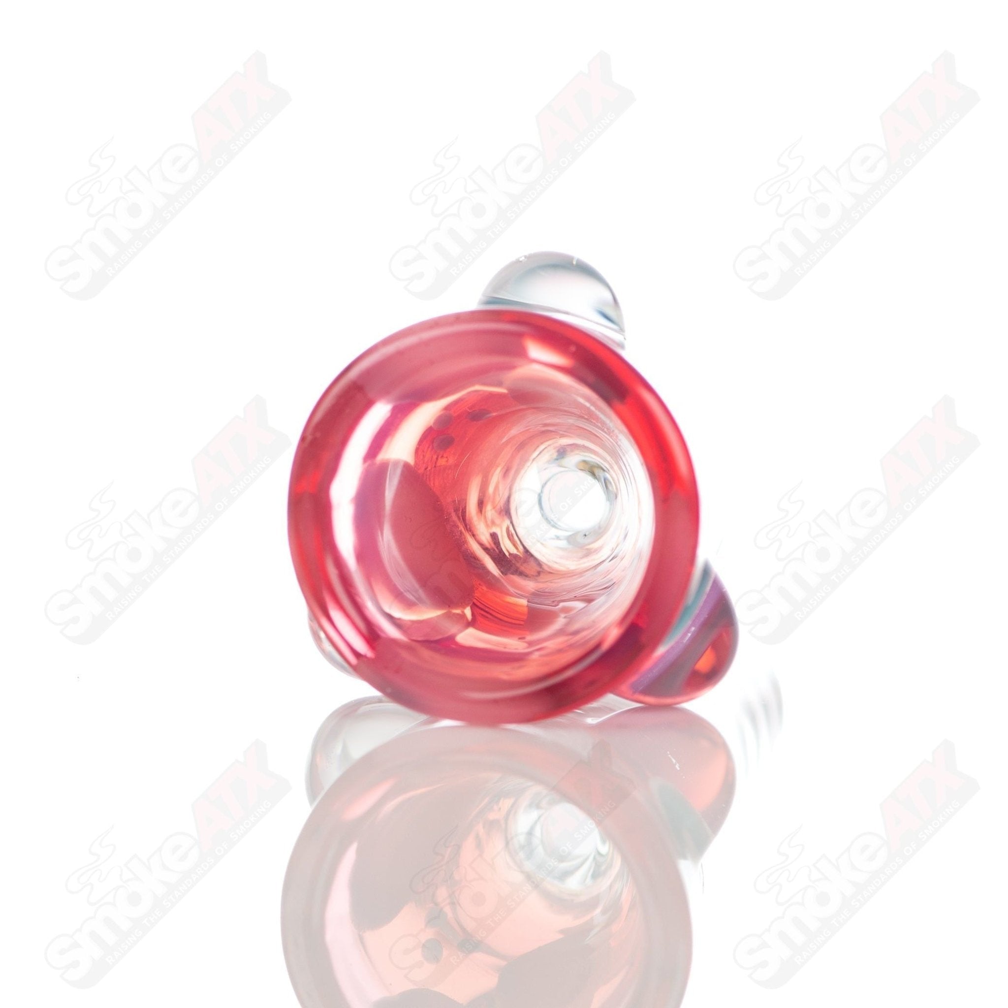 Leopard print 18mm glass martini bowl with dotted design by Adventures In Glass Blowing, showcasing intricate glass craftsmanship.