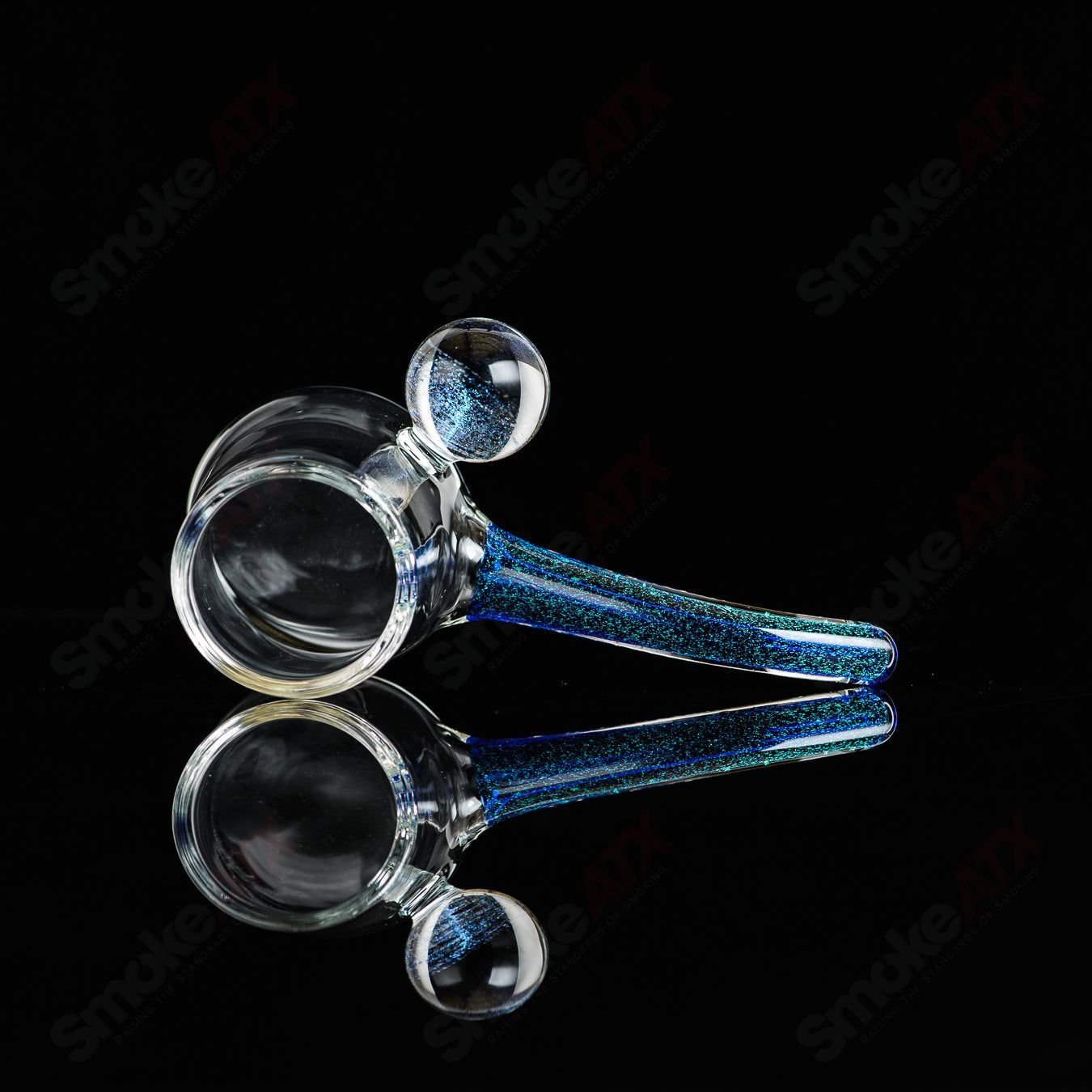 Justin Freeman glass Dichro Proxy Attachment, a colorful glass accessory with iridescent dichroic finish for jewelry or art projects.