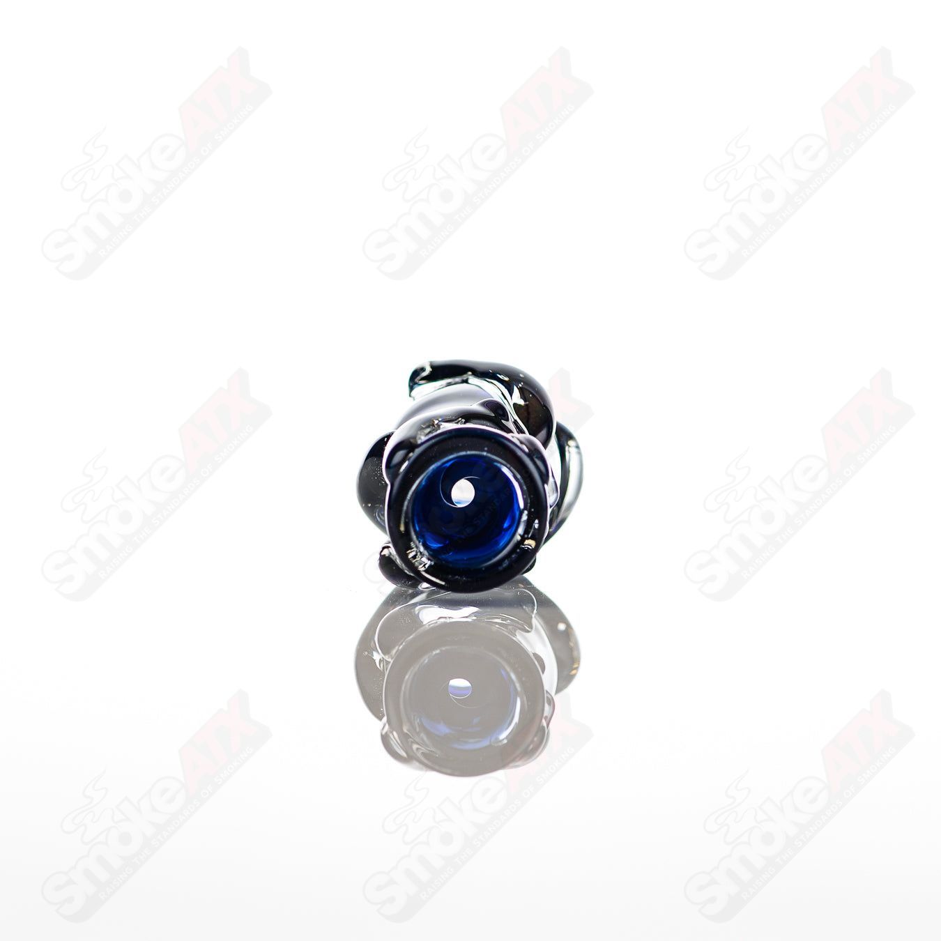 Large glass chillum by Nobody, clear glass pipe with smooth finish, designed for easy use and portability.