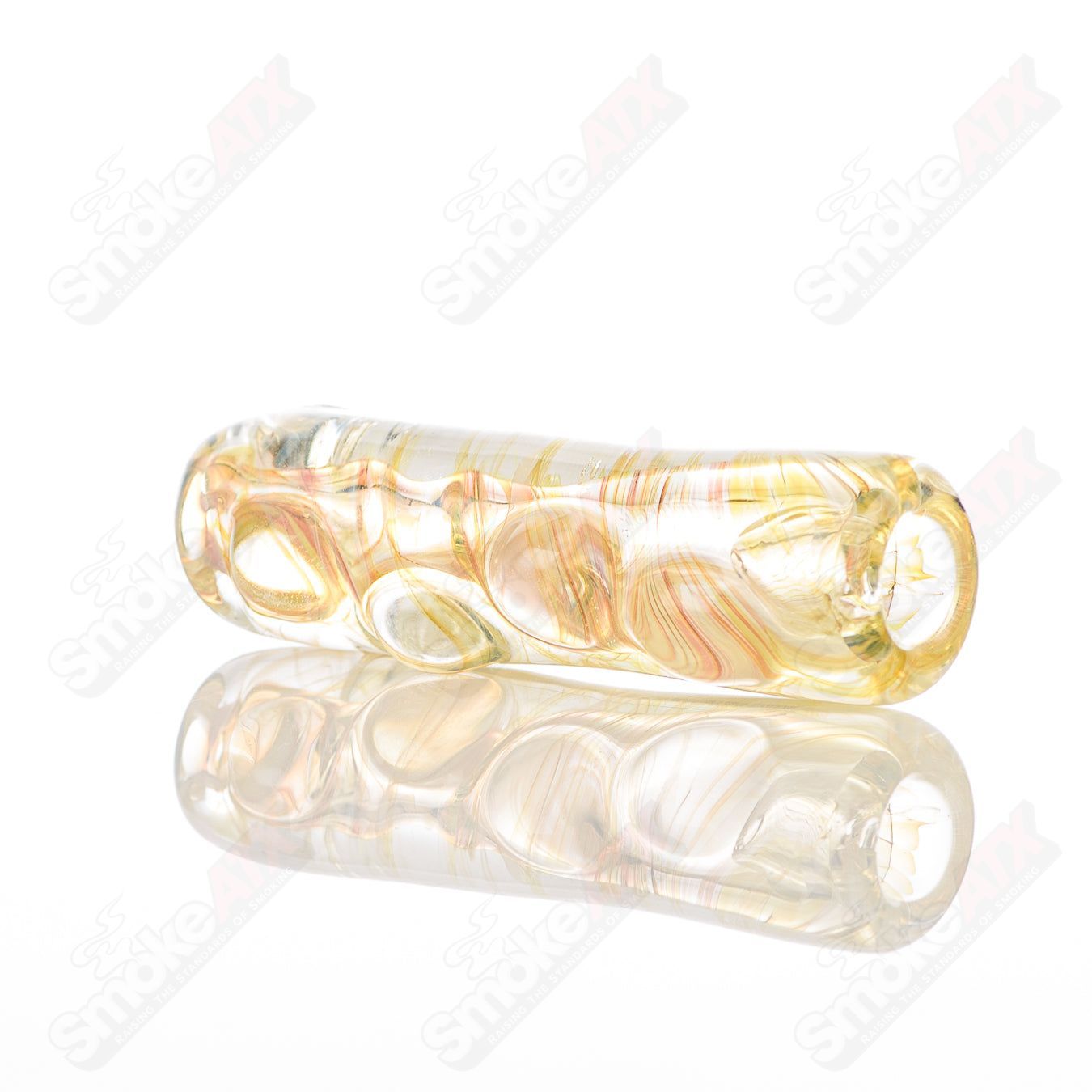 Clear glass Texas Hot Glass #6 Taster Chillum with a simple, straight design for smooth smoking experience.