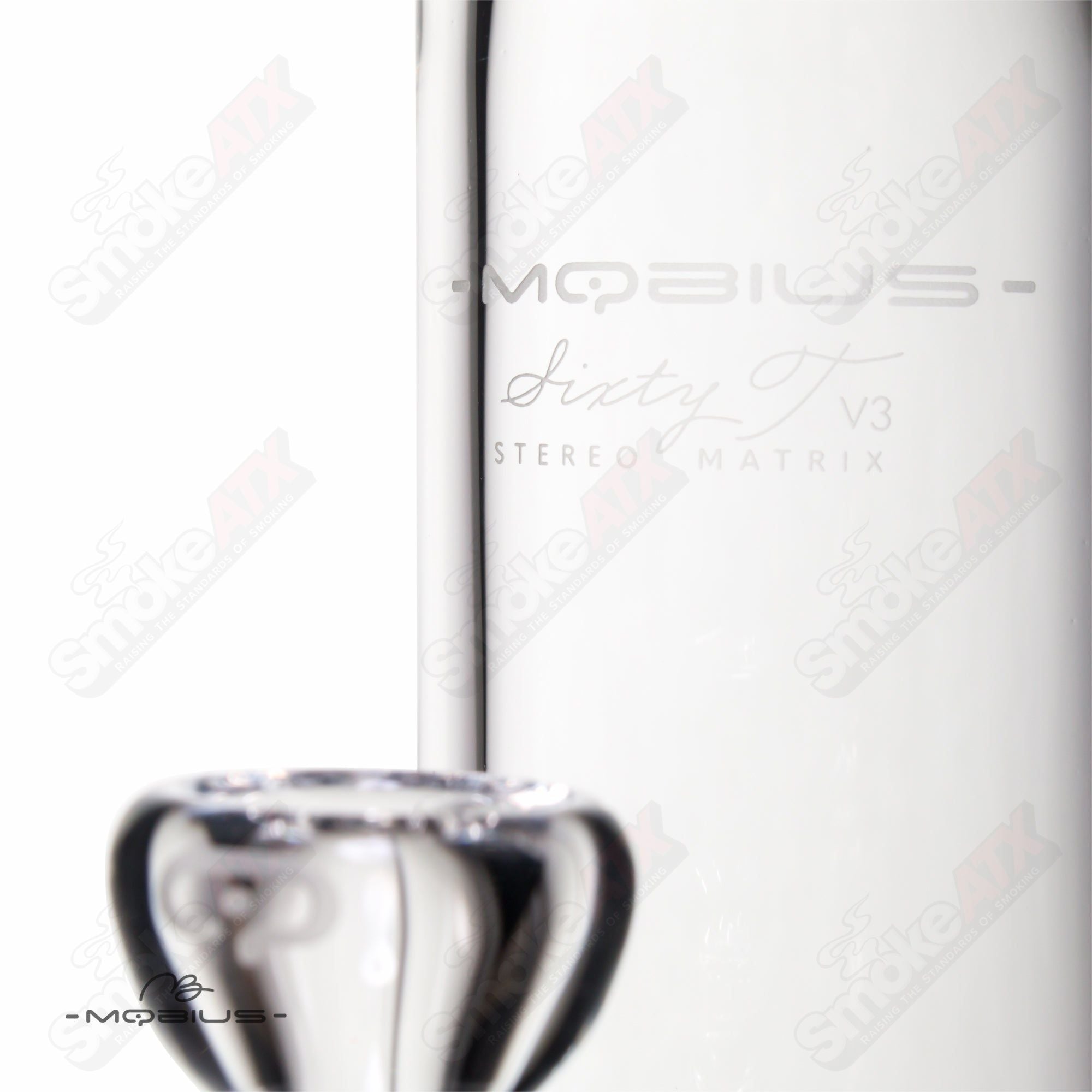 Mobius 60T V3 Stereo Matrix glass straight tube for enhanced vapor filtration and smooth smoking experience