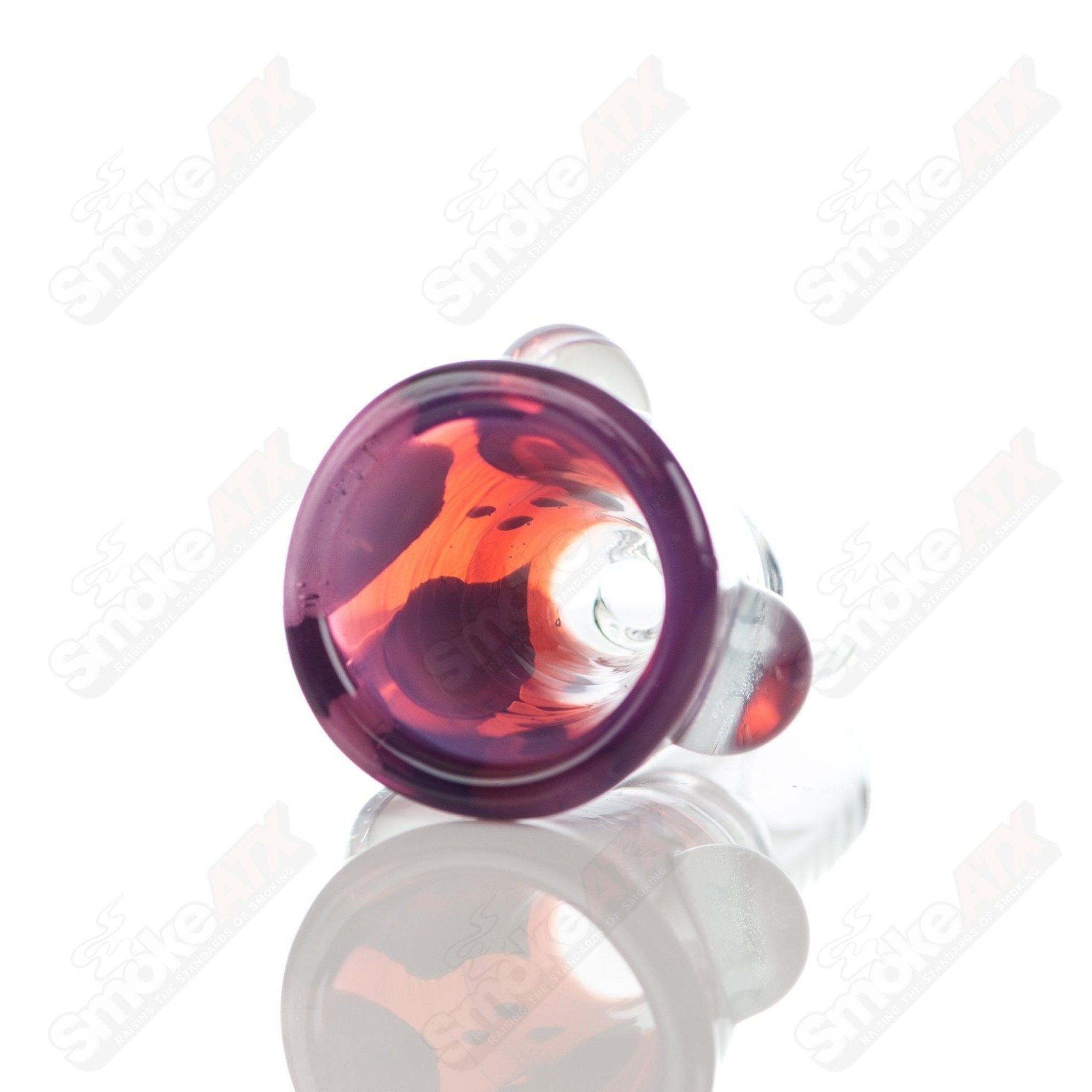 Leopard print 14mm glass martini bowl with dotted details by Adventures In Glass Blowing, showcasing intricate glass art design.