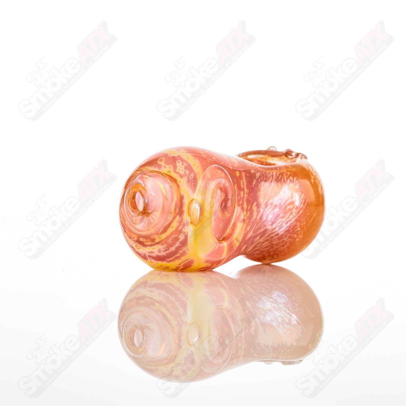 Glass pipe called #7 Bean Spoon by Nobody, featuring a clear glass design with a bean-shaped bowl and smooth mouthpiece.