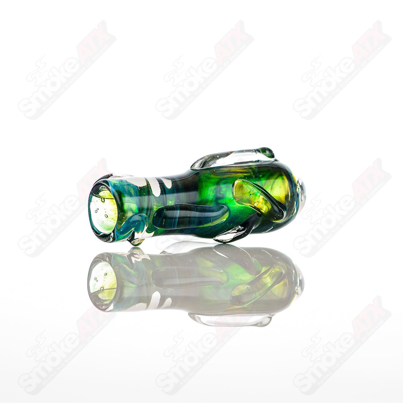 Large Glass Chillum by Nobody, clear glass smoking pipe with simple design, featuring a straight tube and rounded bowl.