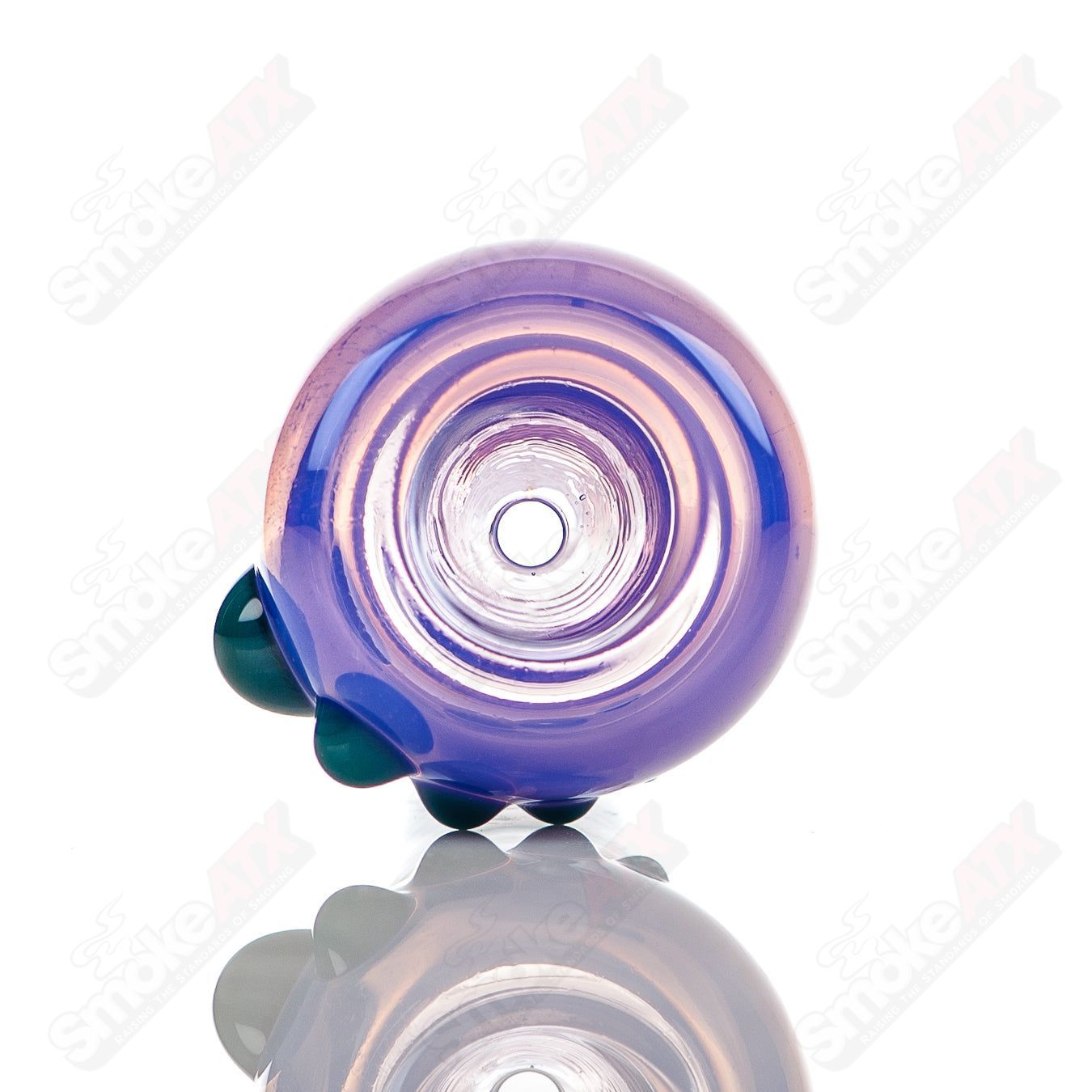 Colorful Dustorm Glass full color push slide bowl in 18mm size with a clear glass design for smoking accessories.