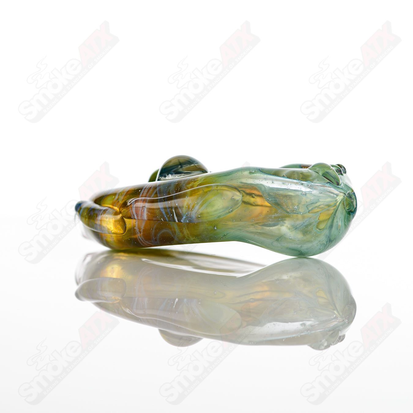 Glass Goddess Pipe by Nobody, a clear glass hand pipe featuring a detailed goddess design, ideal for smoking accessories.