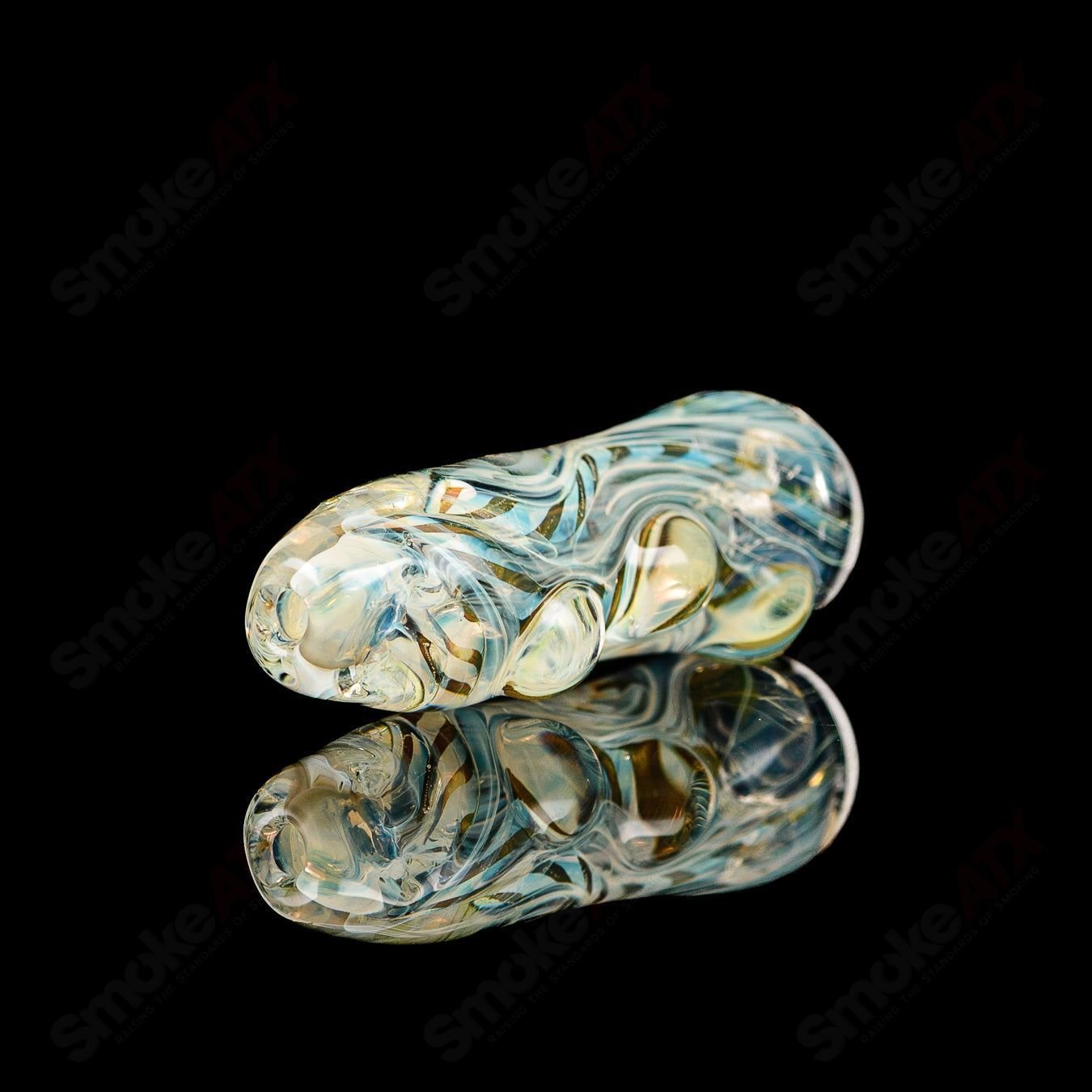 Clear Texas Hot Glass #8 Taster Chillum with smooth glass bowl and long stem for easy handling and smoking enjoyment.