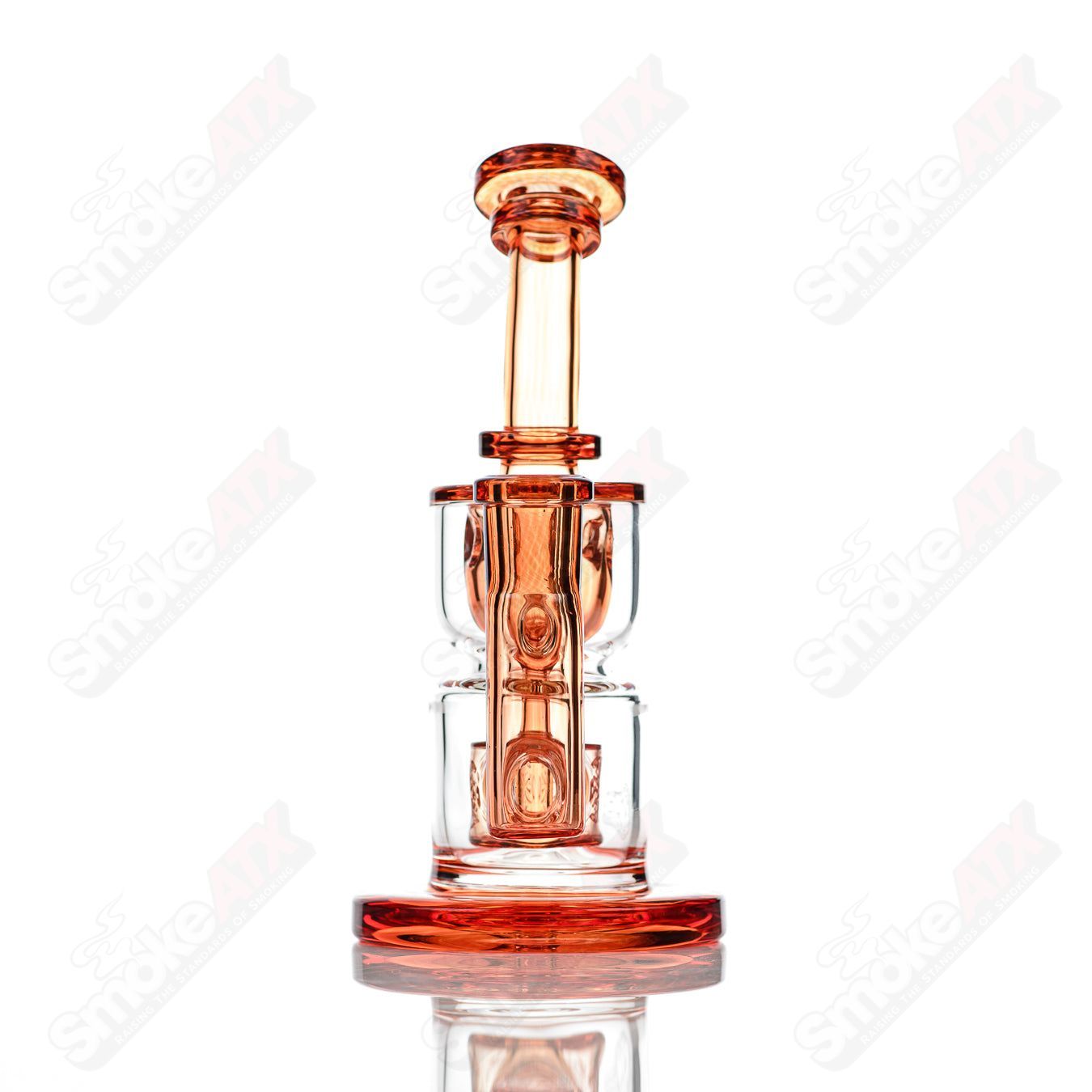 8-inch Fat Boy Glass hourglass Taurus Incycler rig with 14mm joint and sun stone design, featuring a sturdy glass construction.
