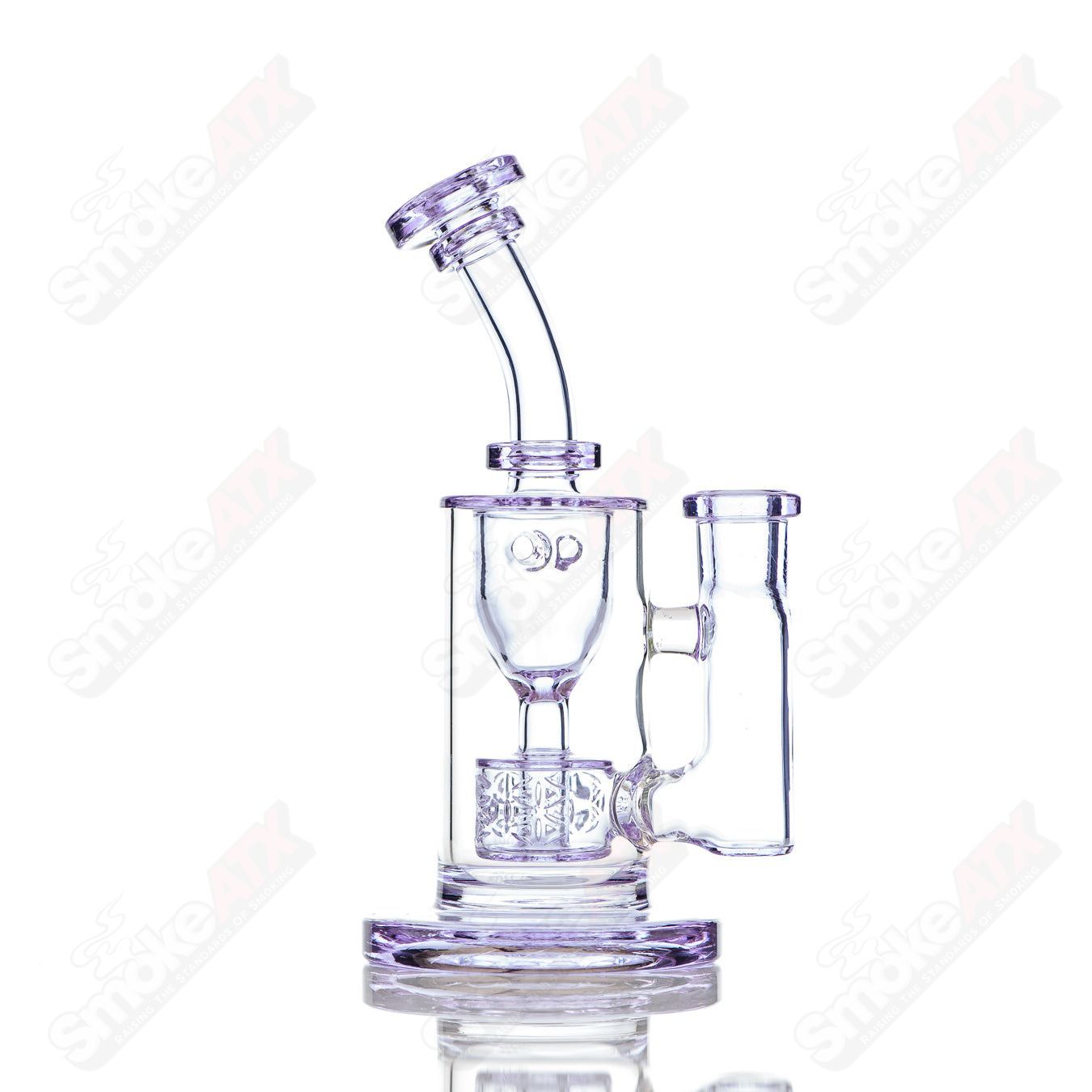 8-inch Taurus Incycler Fat Boy Glass Gemini concentrate rig with 14mm joint and intricate glass design for dabbing.