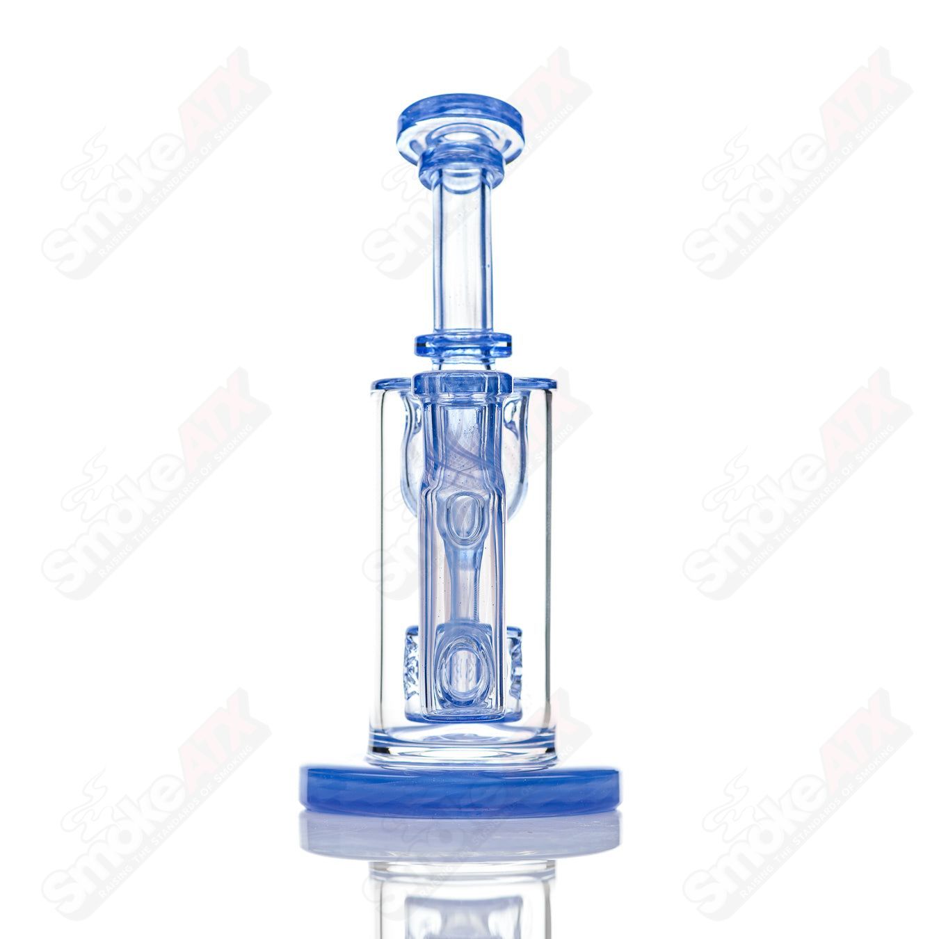 8-inch Fat Boy Glass Taurus Incycler Fat Boy Rig with 14mm joint and Mystique design, featuring intricate glasswork and vibrant colors.