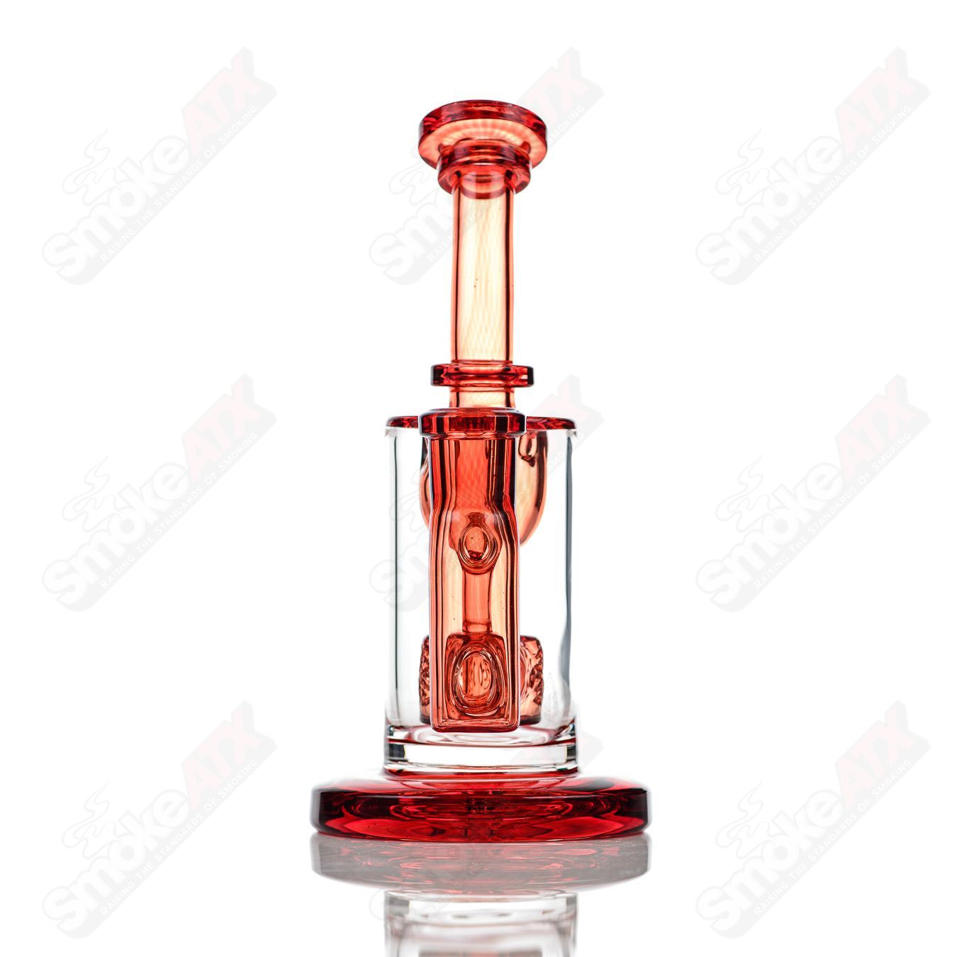8-inch Fat Boy Glass Taurus Incycler Fat Boy Rig with 14mm Pomegranate design and sturdy glass construction.