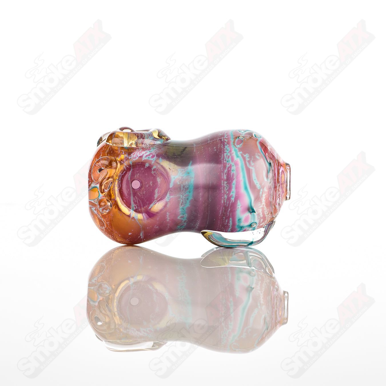 Glass pipe called the #9 Bean Spoon by Nobody, featuring a clear glass design with a smooth, rounded bowl and elongated stem.
