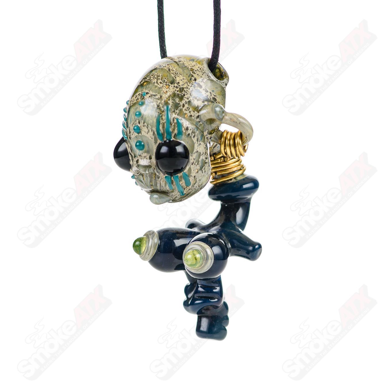 Bufo Alien Bondage Slave pendant made of heady glass, featuring an intricate alien design on a sleek pendant.