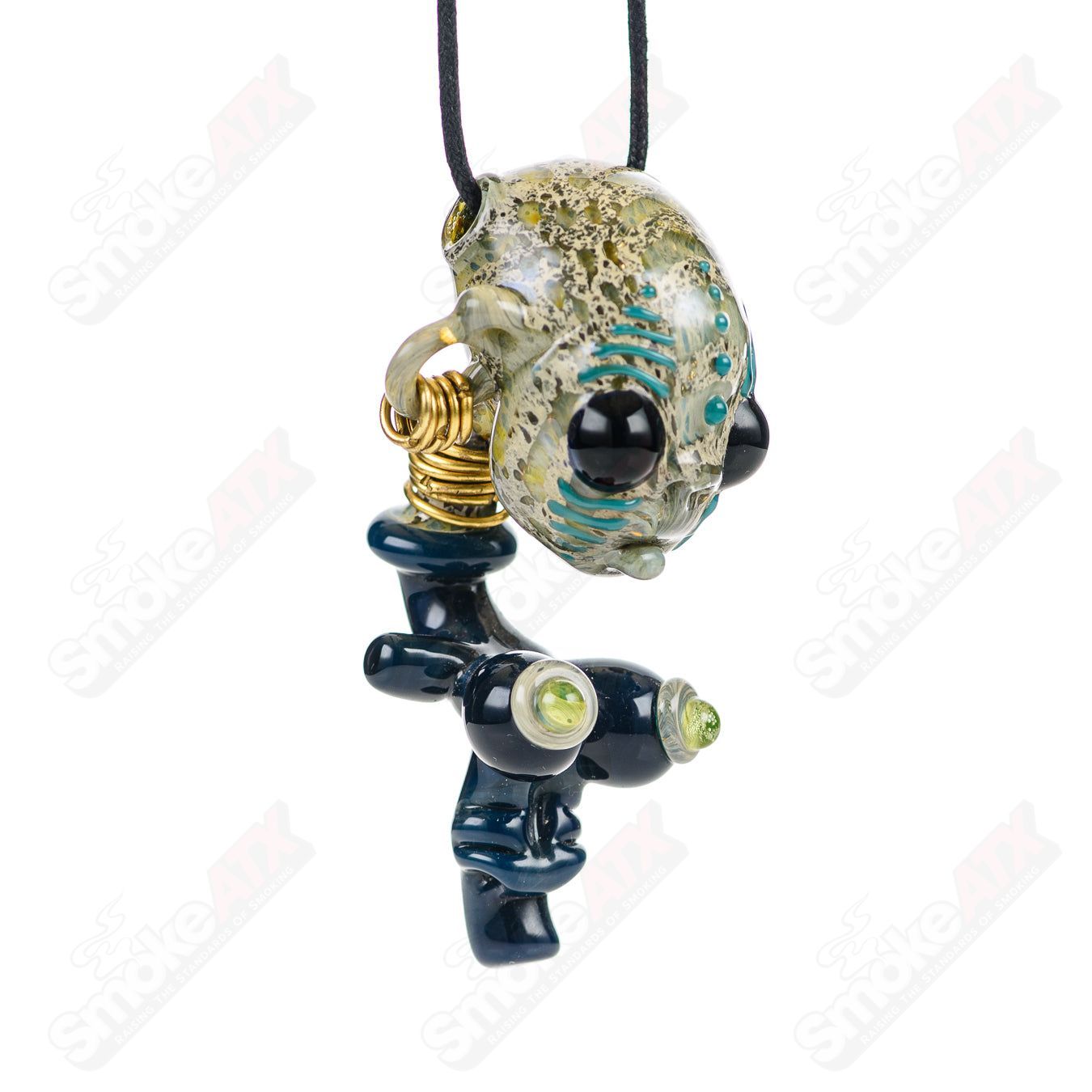 Bufo Alien Bondage Slave Pendant, a handcrafted glass pendant featuring an alien design, perfect for jewelry and collection.
