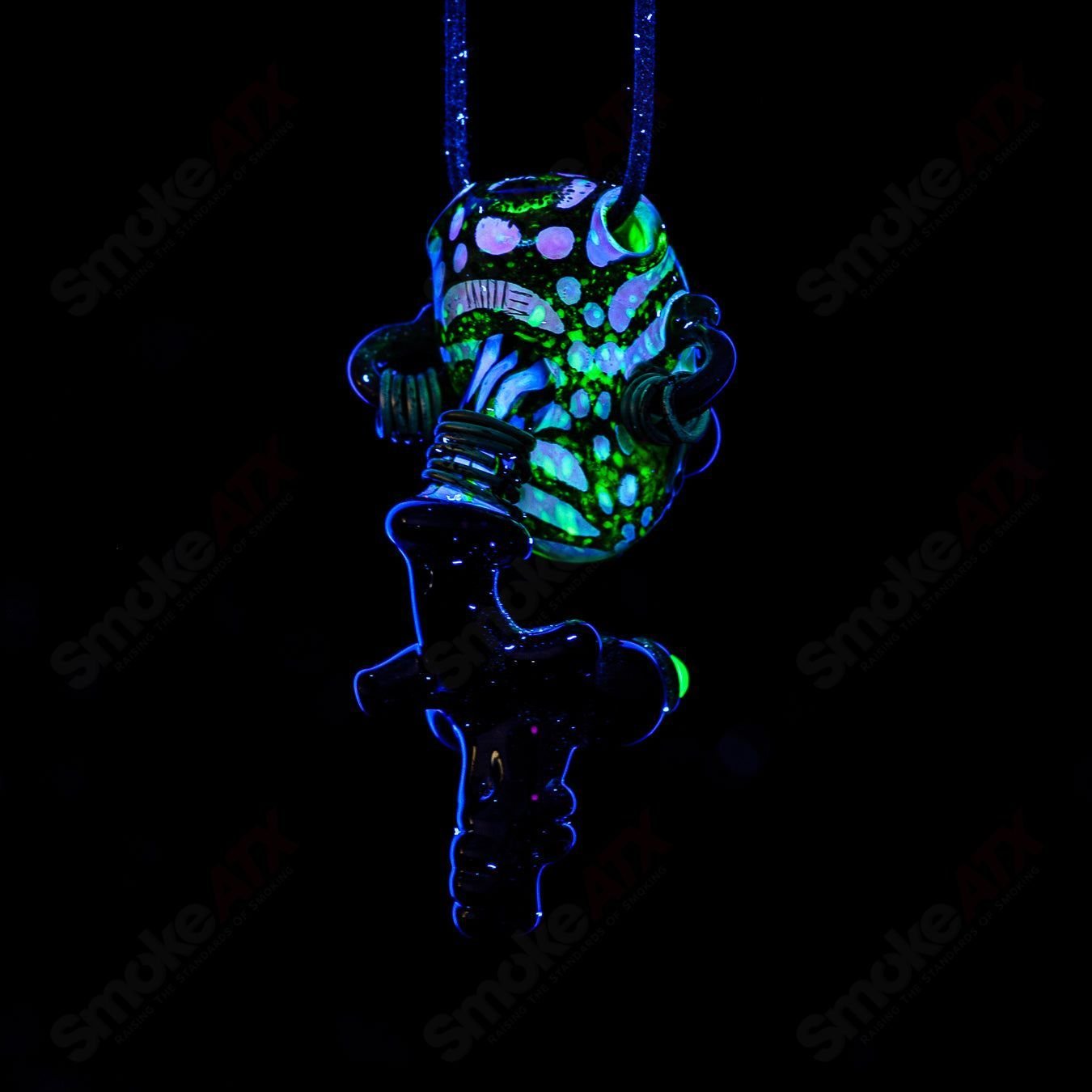 Bufo Alien Bondage Slave Pendant made of heady glass, featuring an alien design with intricate details.
