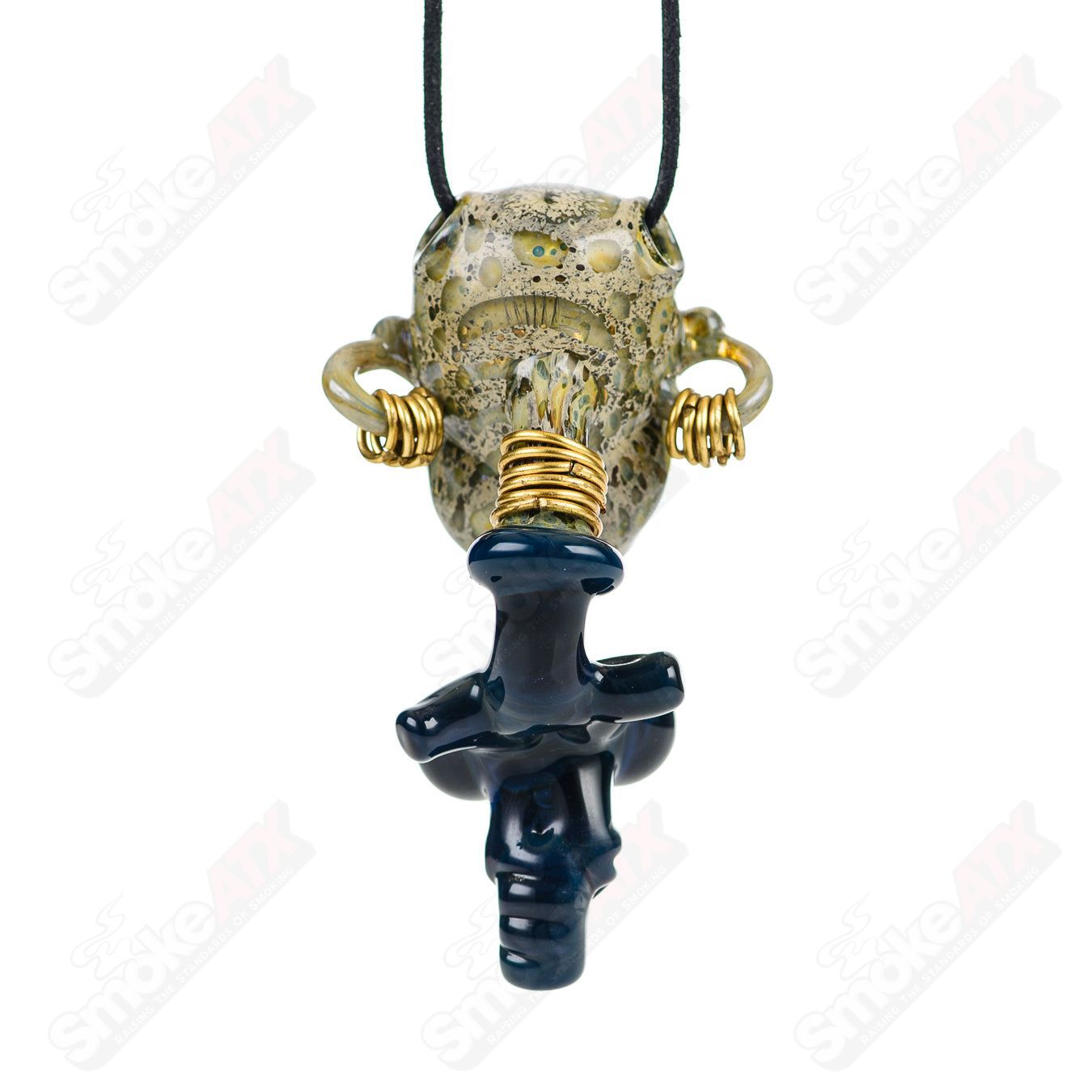 Bufo Alien Bondage Slave pendant made of heady glass, featuring an alien design with intricate details and vibrant colors.