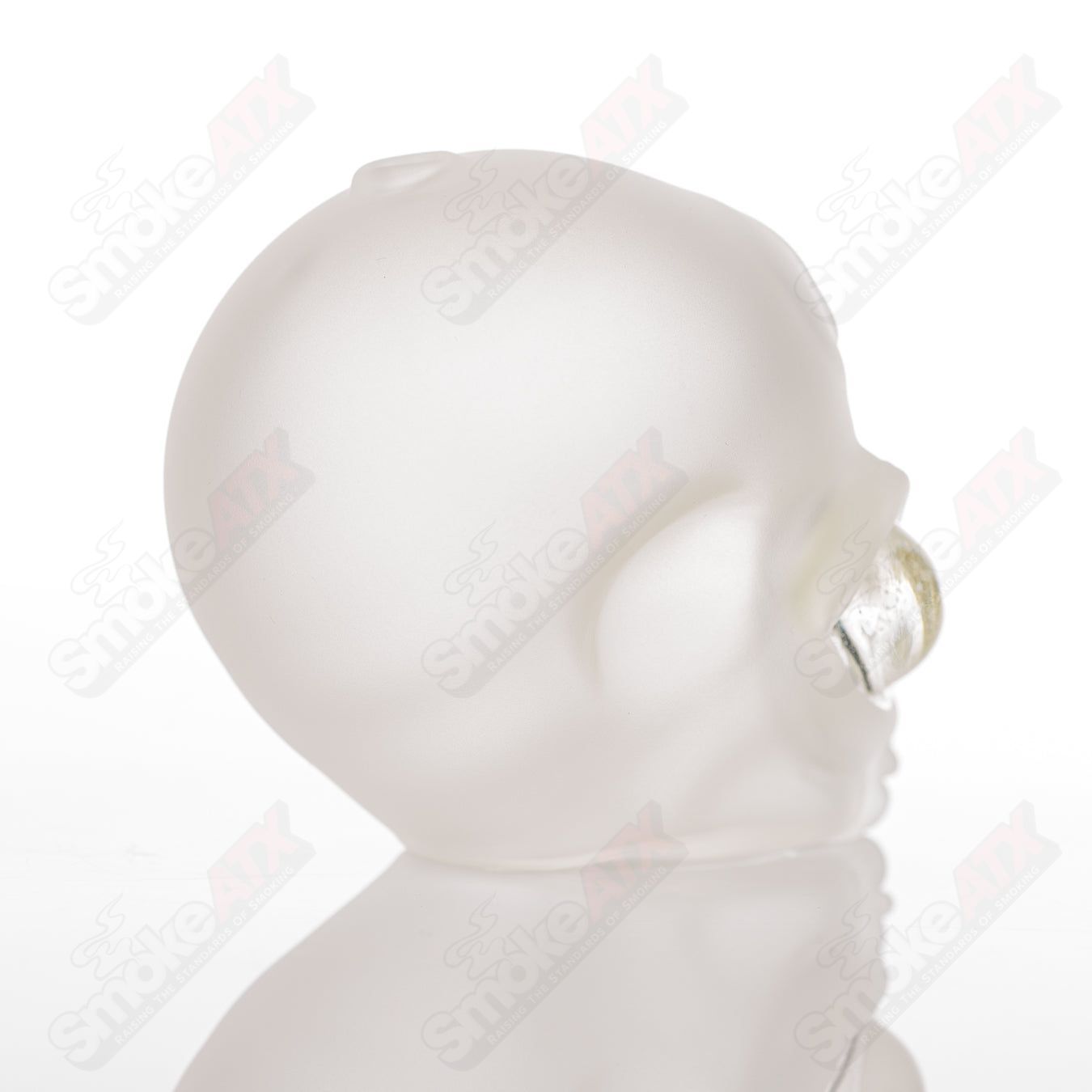 Alien Traveler Ghost Glass heady concentrate rig featuring a detailed alien design and vibrant colors.
