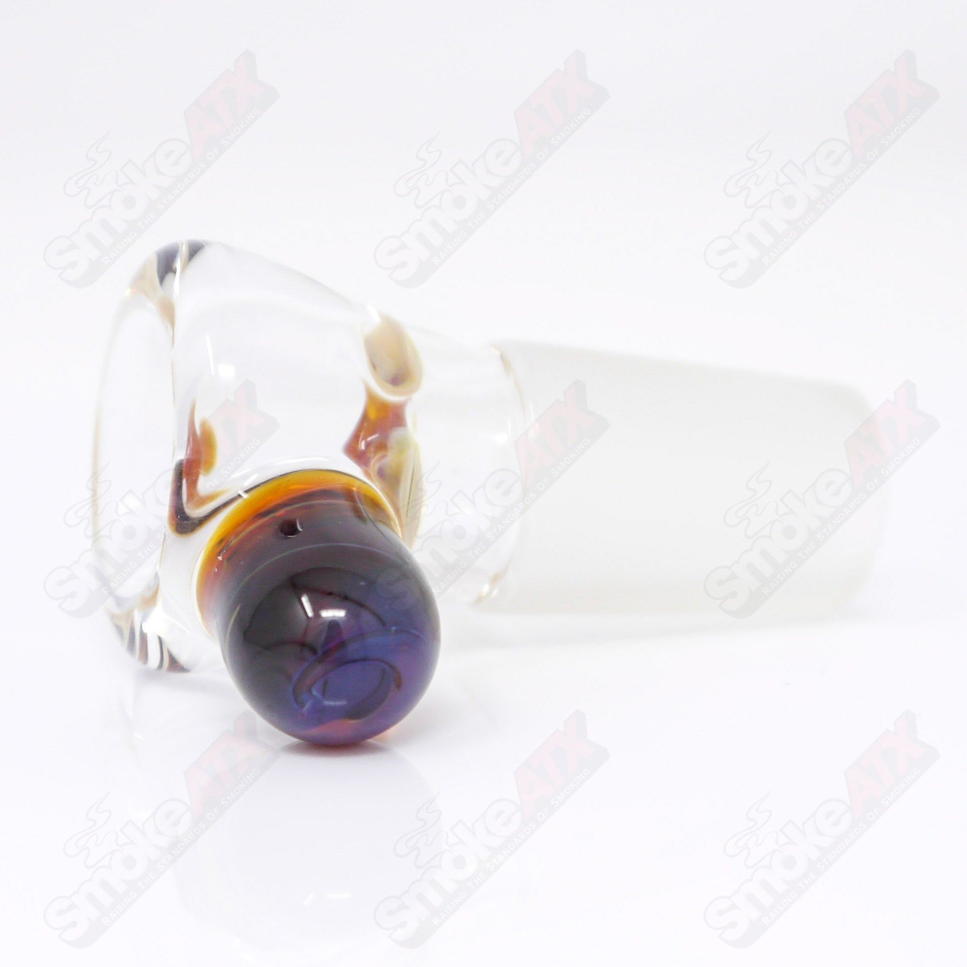 Amber Purple Black T Glass 18mm Partial Accent Slide - Smoke ATX