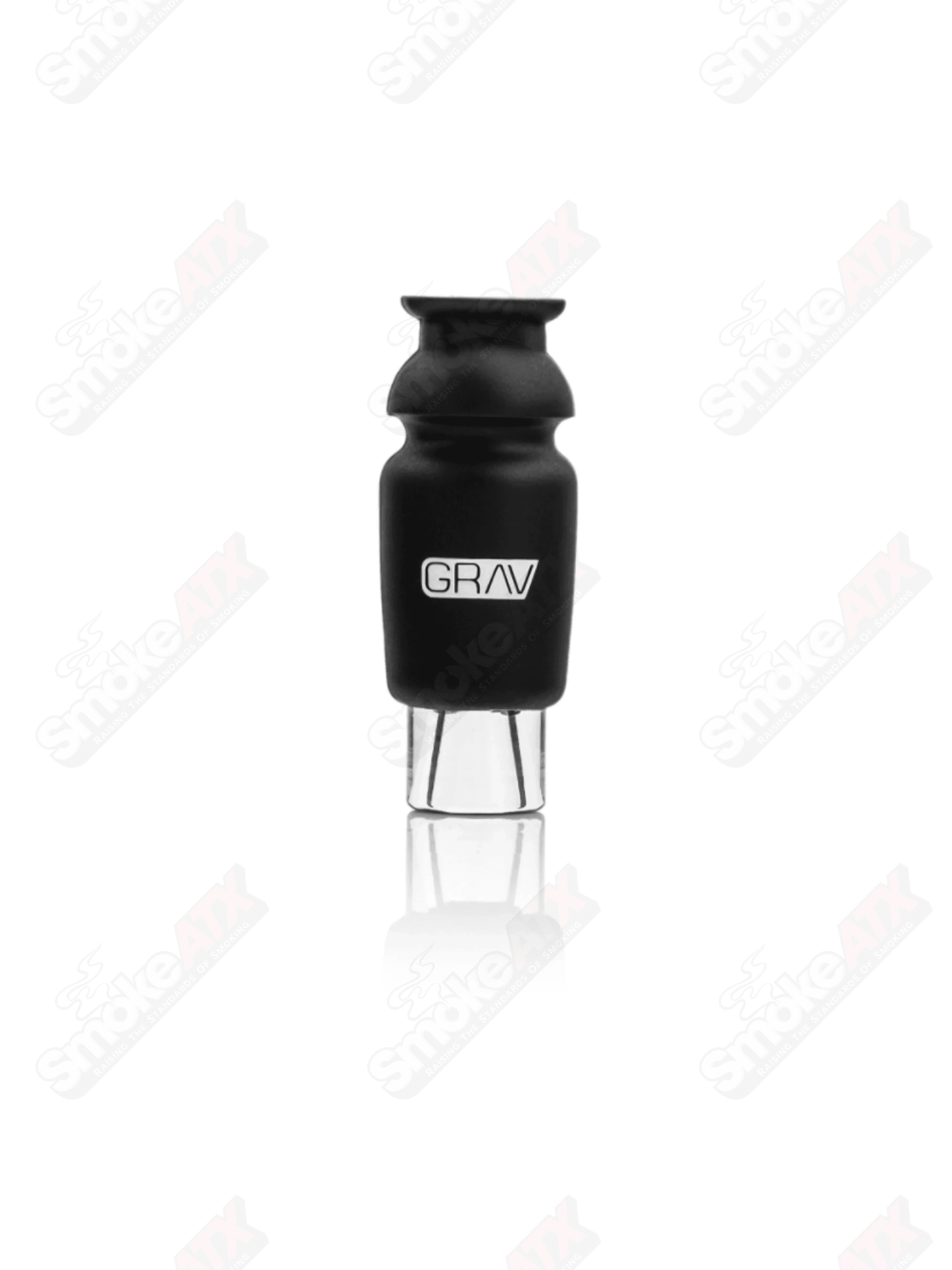 Black Silicone Capped Glass Crutch Grav - Smoke ATX