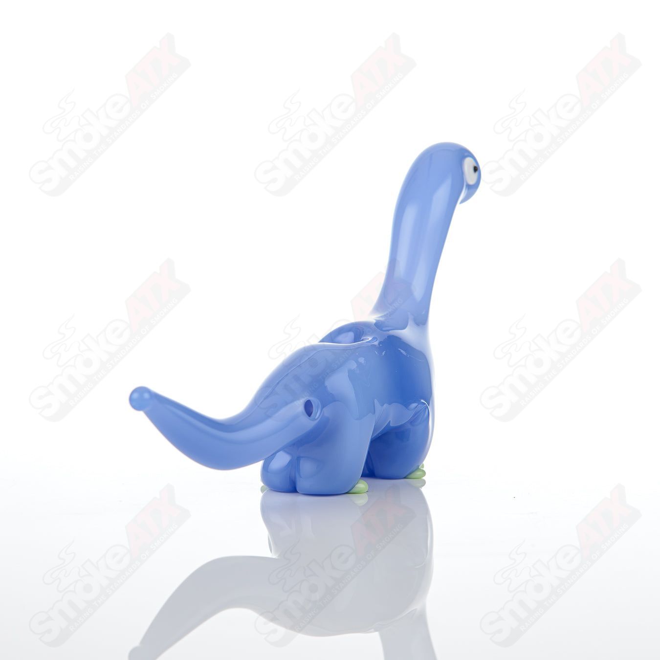 Blue Dino w Jade Accents Pipe Nicko Glass - Smoke ATX