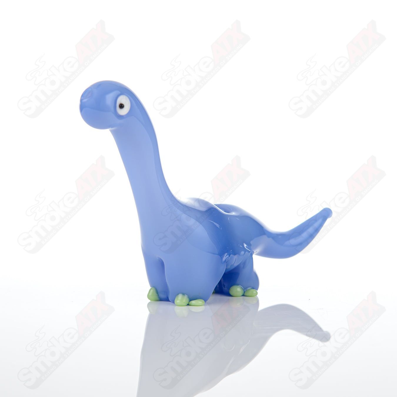 Blue Dino w Jade Accents Pipe Nicko Glass - Smoke ATX