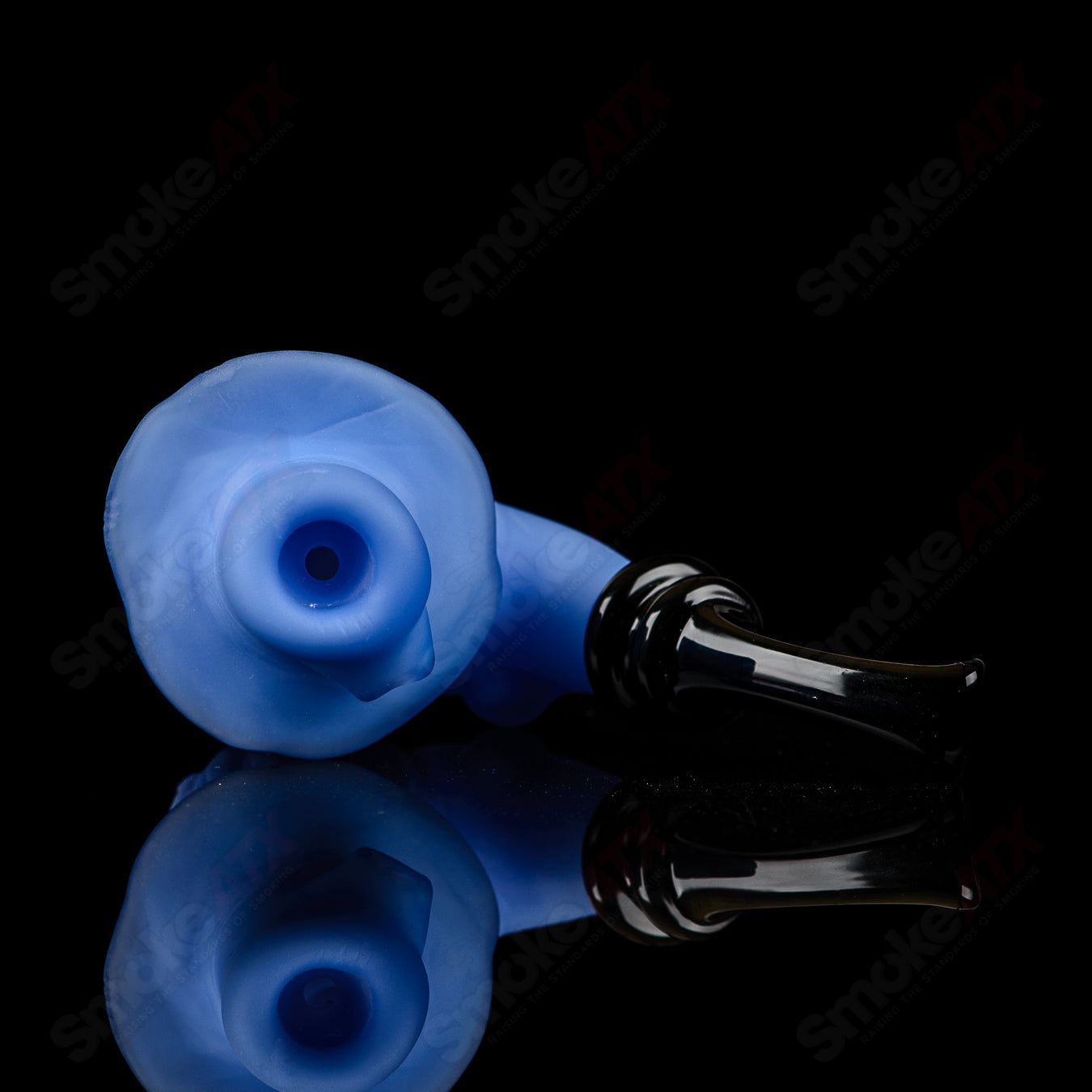 Blue Old Timer Prospector Sherlock glass pipe by JMass, featuring a detailed heady design and classic Sherlock shape.