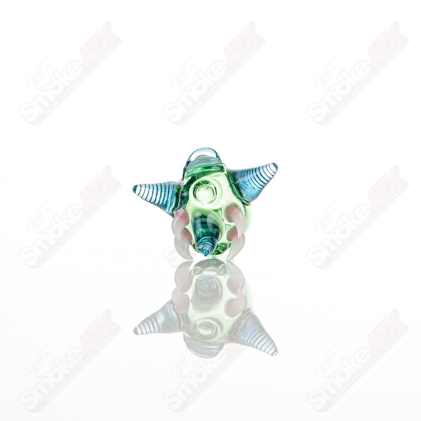 Colorful Bubble Cap for Plantphibian, Marina, Skyline Heady Glass carb cap by Salt Glass, featuring vibrant design and glass craftsmanship.
