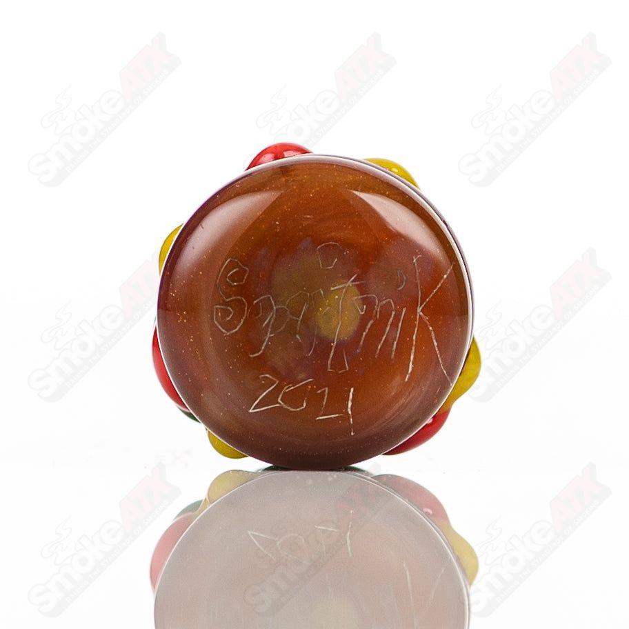Sputnik Burger Pendant made of glass, featuring a detailed burger design, perfect for stylish jewelry and unique accessories.