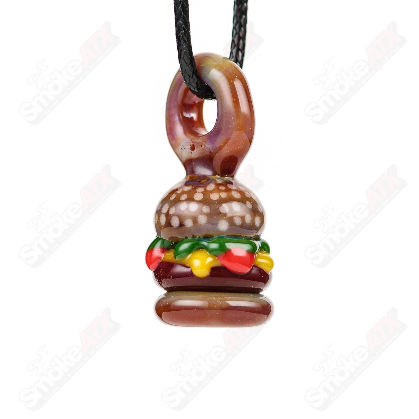 Sputnik Glass Burger Pendant showcasing a detailed glass pendant with a burger design, ideal for jewelry and accessories.