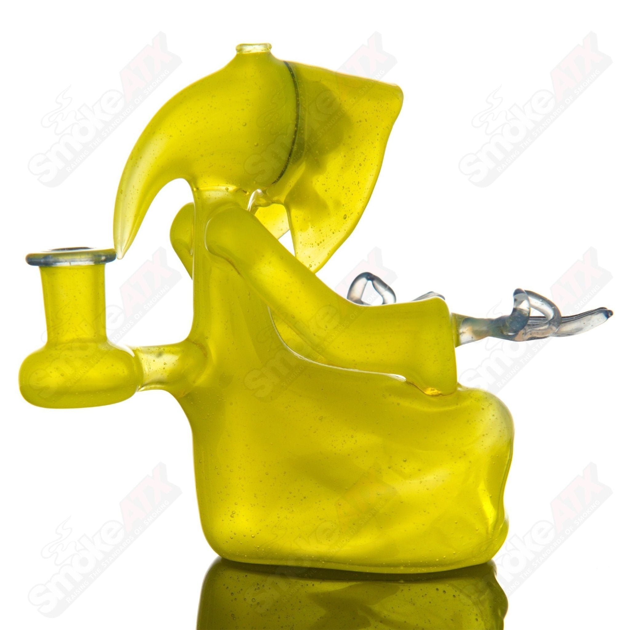 Joachim Glass CFL Meditating Reaper heady concentrate rig with detailed glass art and a meditative reaper design.