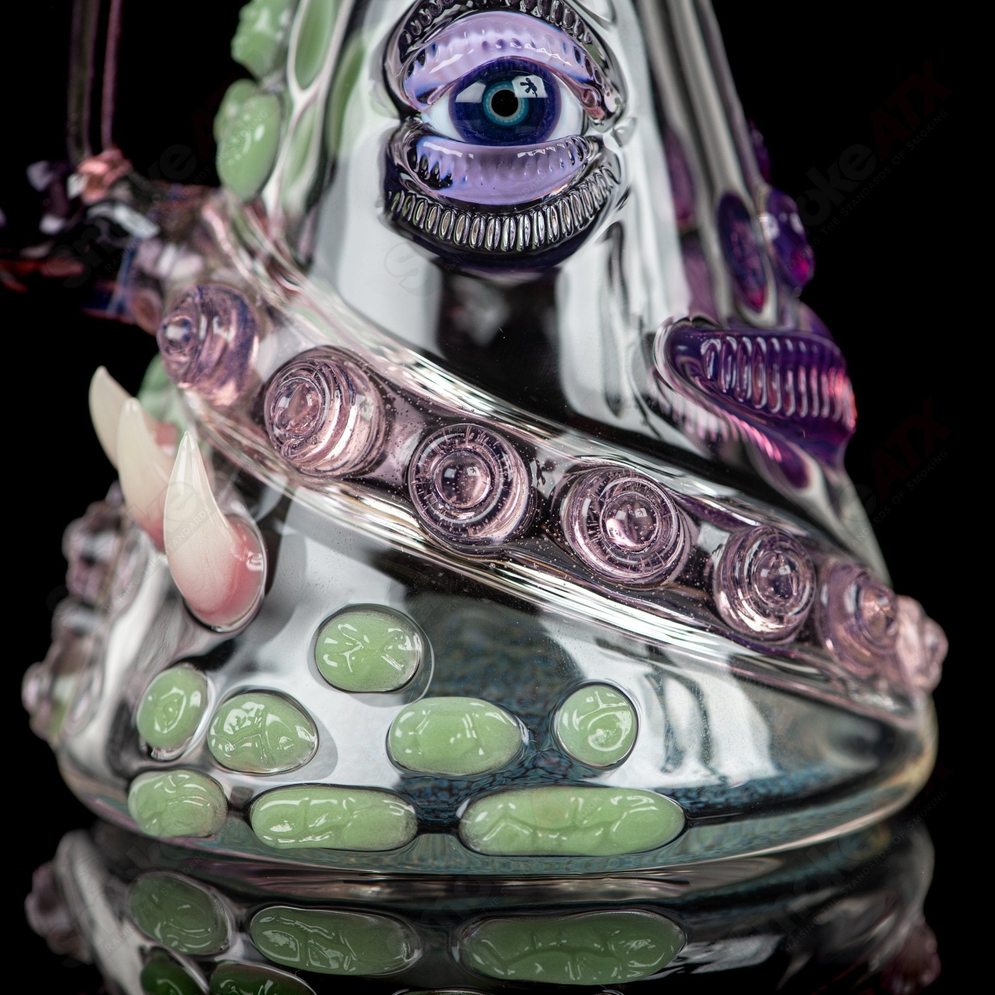 CFL Rip Curl by Helix Salt Glass, a colorful heady glass concentrate rig with rip curl design and intricate glasswork.