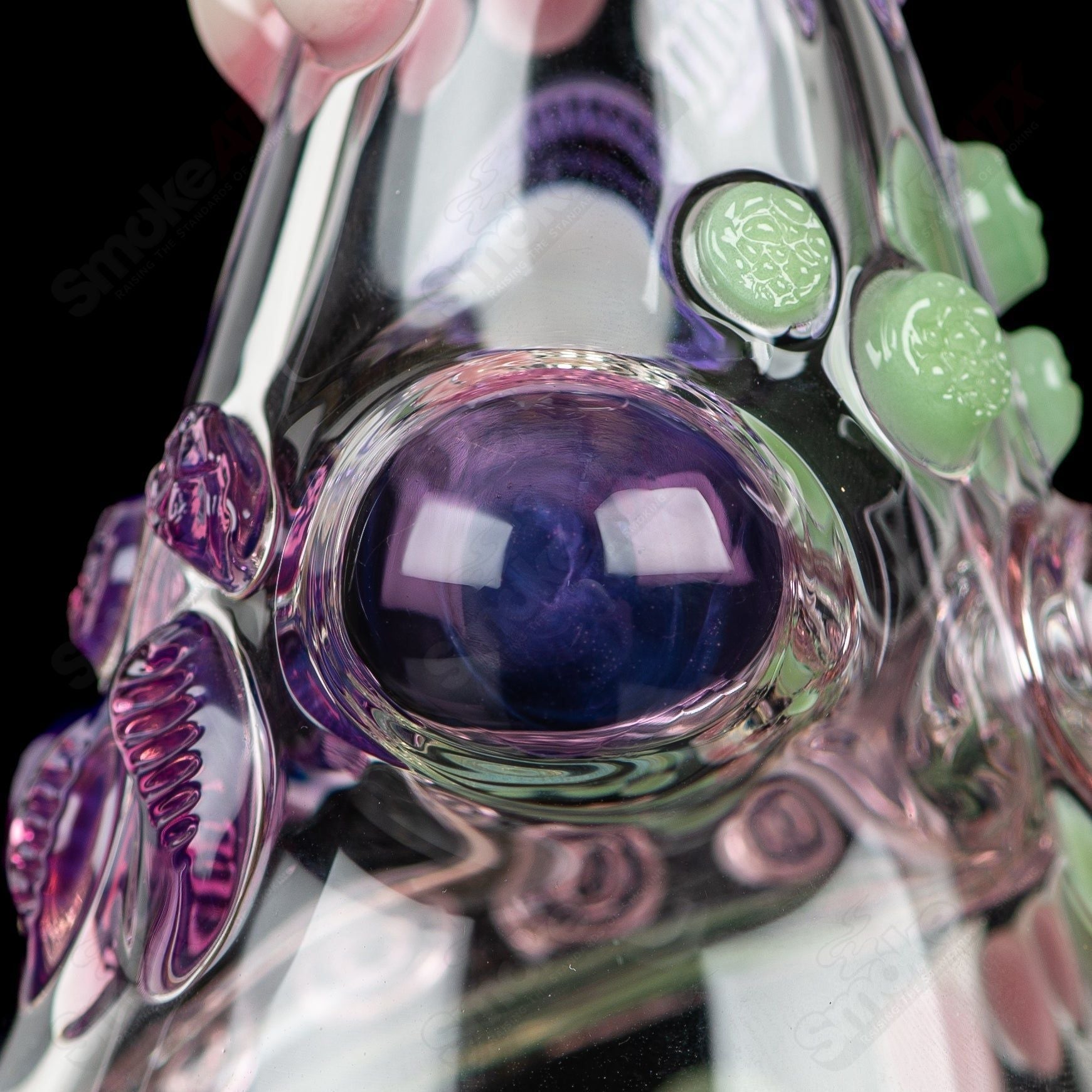 CFL Rip Curl concentrate rig by Salt Glass, Helix and SALT Glass heady glass rig with colorful rip curl design for concentrates.