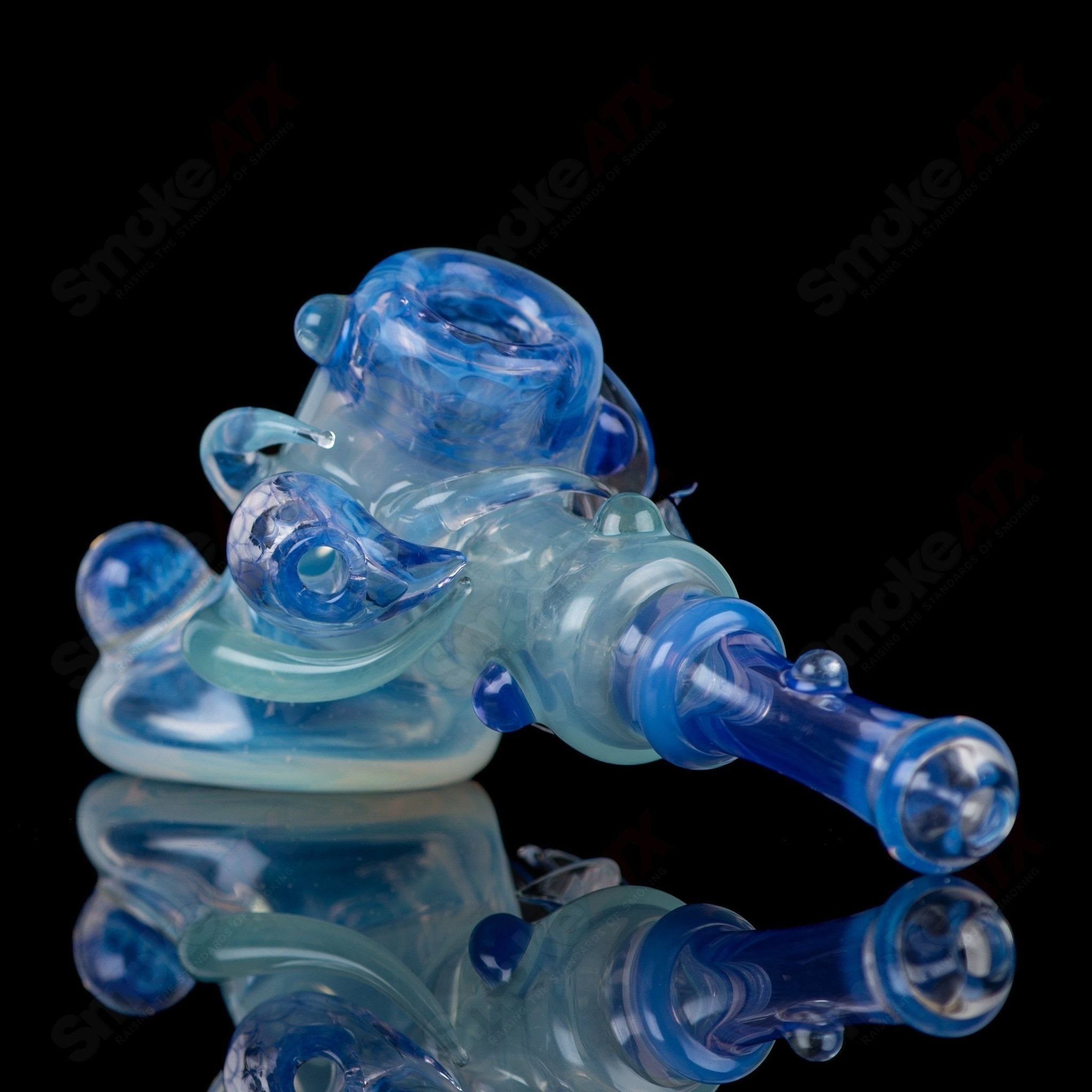Sven Glass Sherlock Chillum Set featuring clear heady glass with intricate Sherlock-style design and multiple pieces.