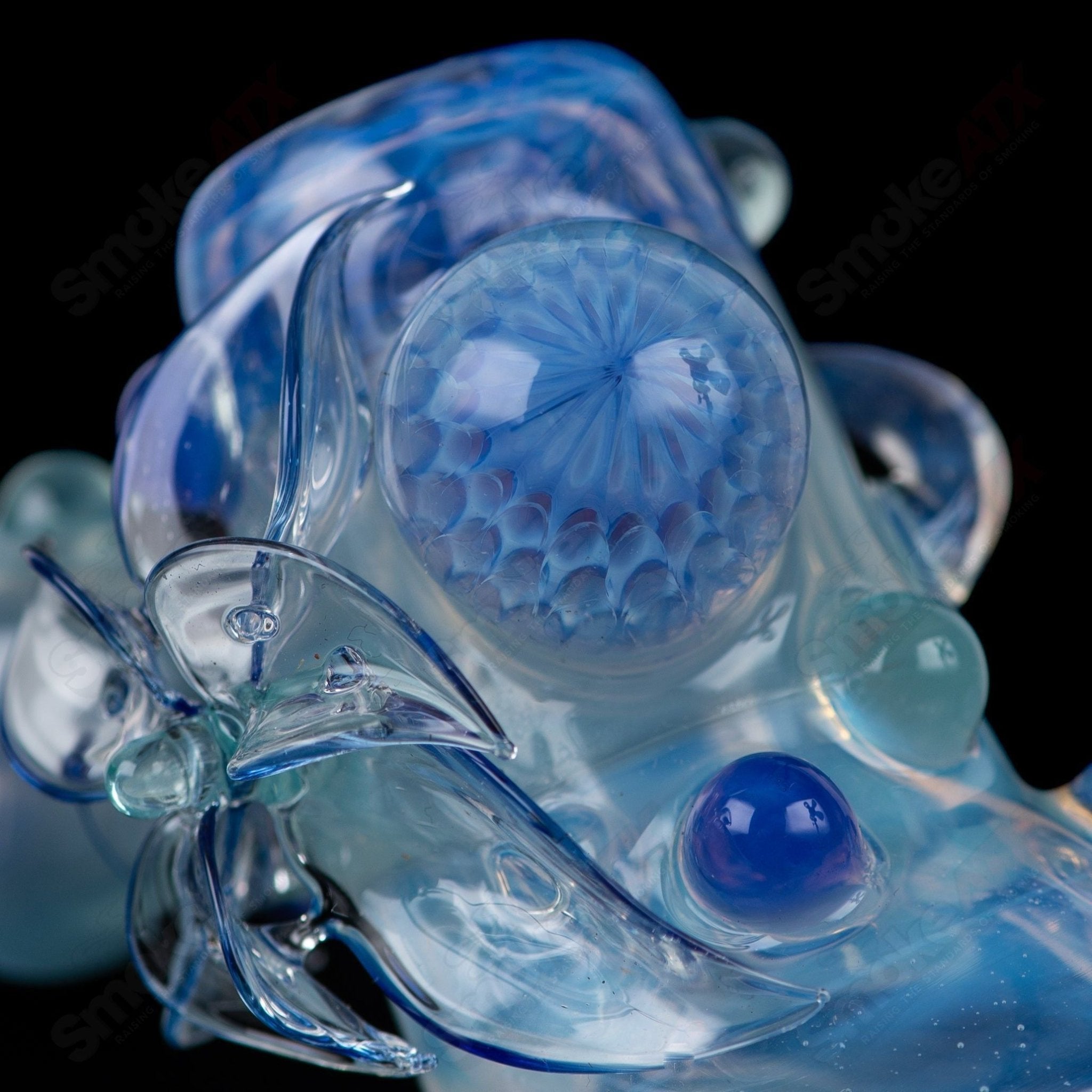Sven Glass Sherlock chillum set featuring a clear heady glass design with intricate details and a classic Sherlock pipe style.