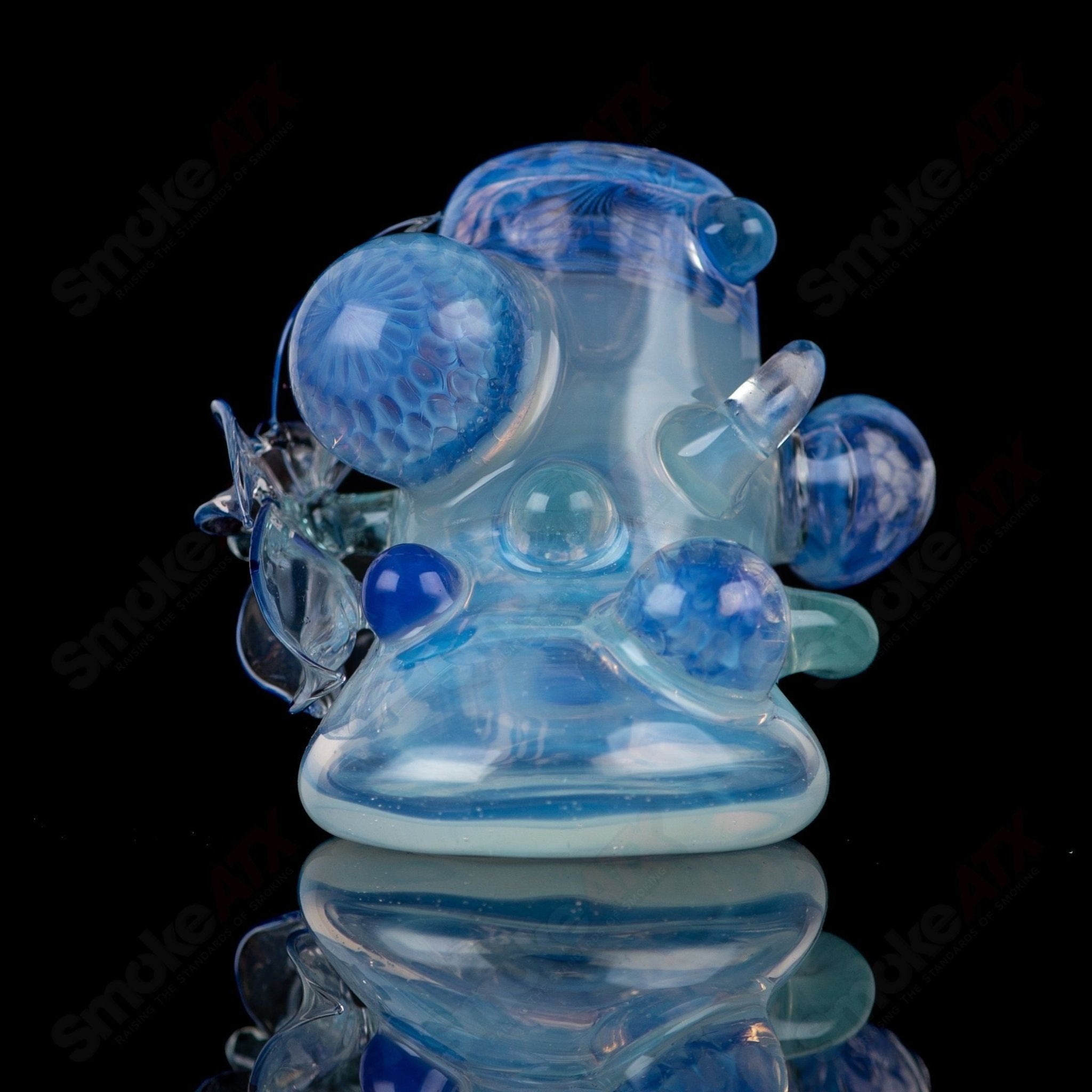 Sven Glass Sherlock chillum set featuring clear heady glass with intricate design and a classic Sherlock pipe shape.