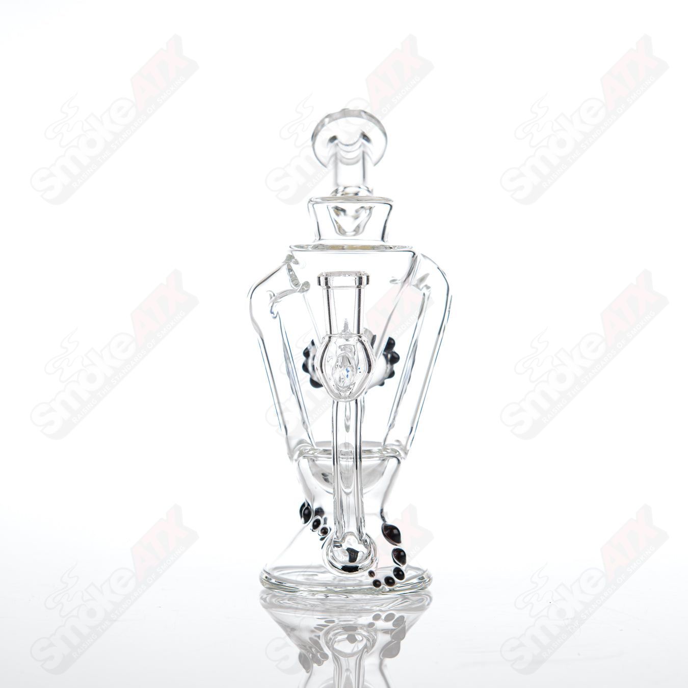 Clear Dual Uptake Recycler King Leo Glass - Smoke ATX