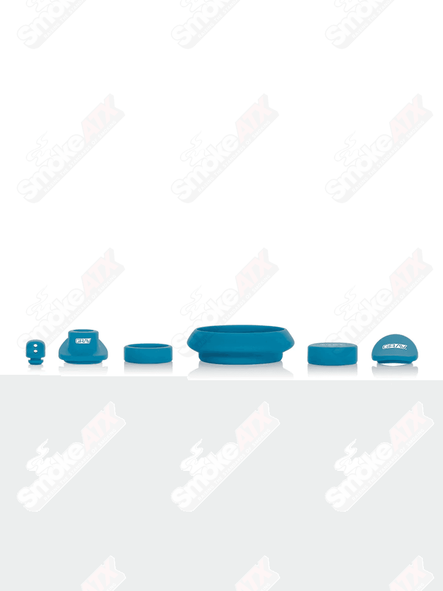 Clear/Blue Deco Beaker w Silicone Accents GRAV Labs - Smoke ATX