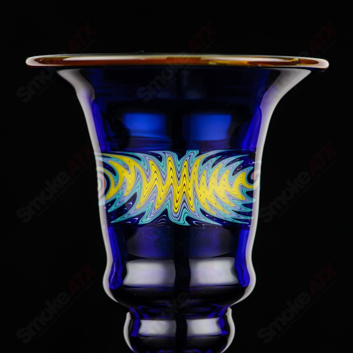 Cobalt Wig Wag Footed Sherry Glass Eusheen (2005) - Smoke ATX