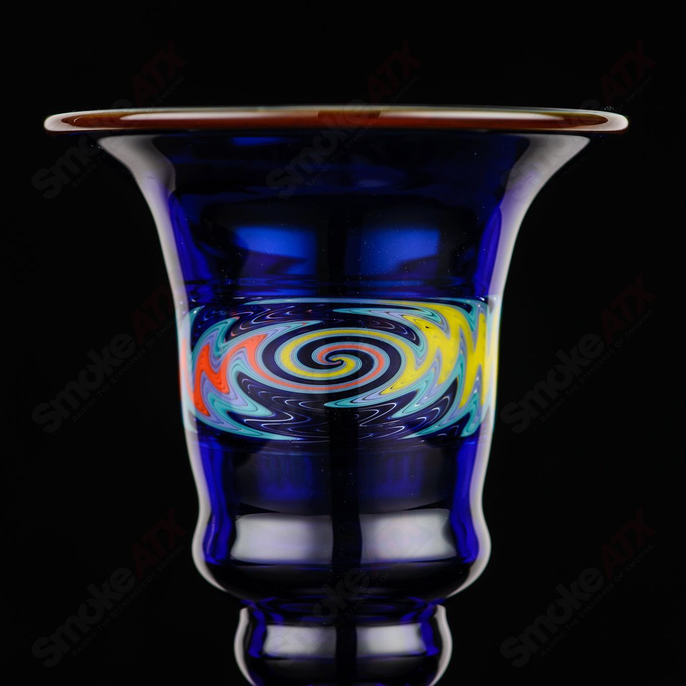 Cobalt Wig Wag Footed Sherry Glass Eusheen (2005) - Smoke ATX