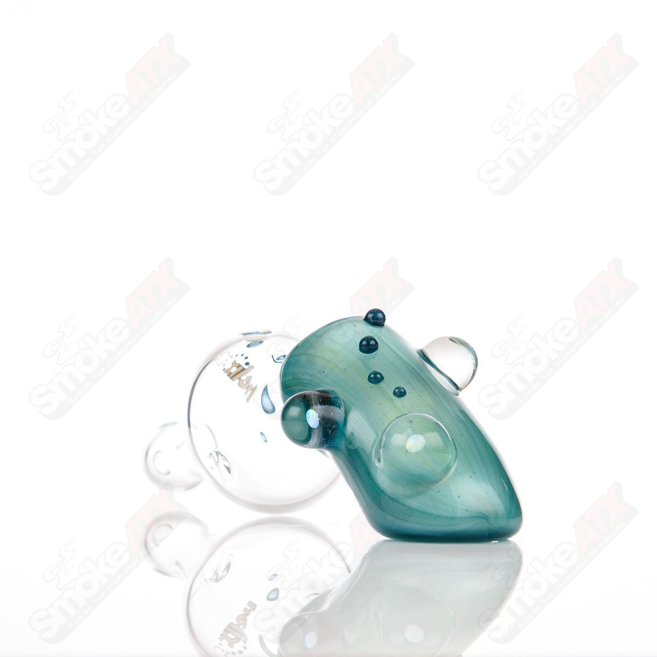 American Helix Custom Solo Signature Series dry pipe with opal accents, featuring a box fan helix design and glass hand pipe craftsmanship.