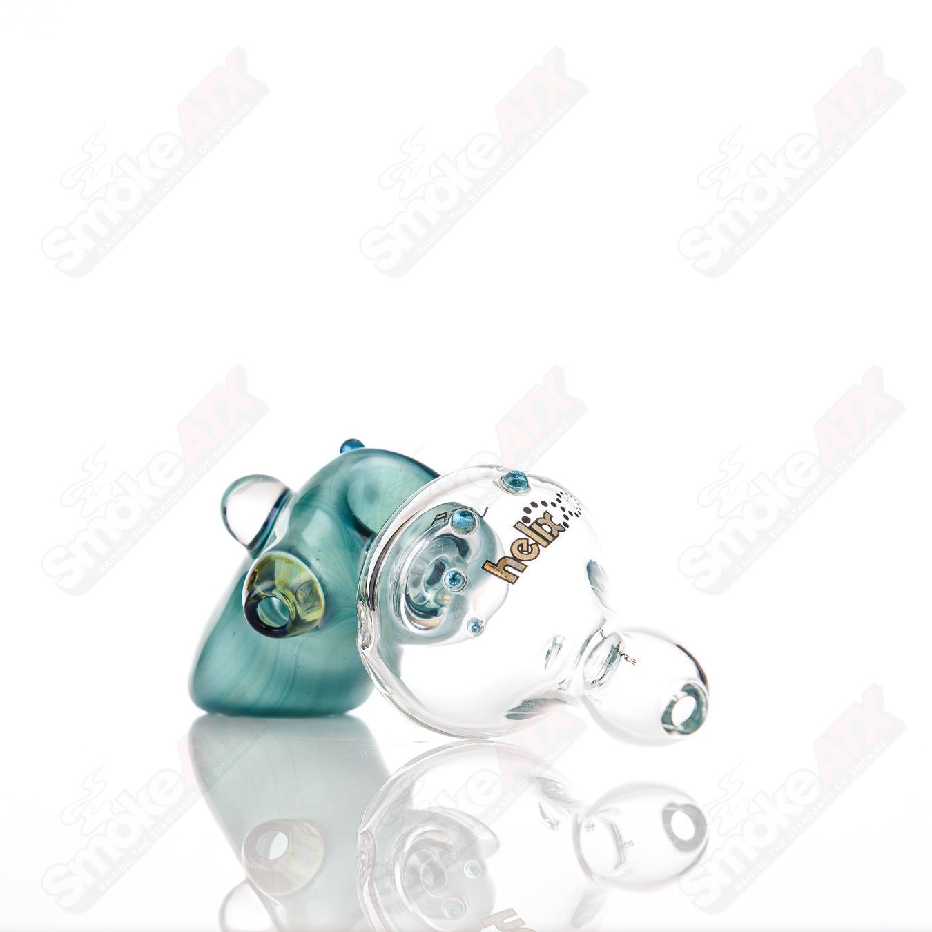 American Helix Custom Solo Signature Series dry pipe with opal accents, featuring a sleek glass hand pipe design.