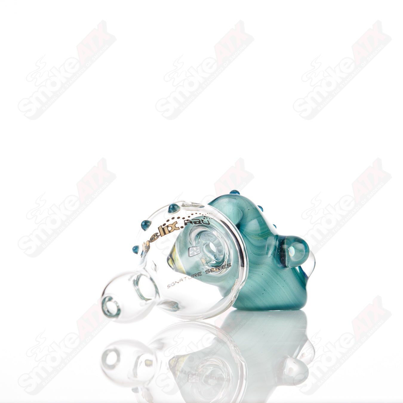 American Helix Custom Solo Signature Series dry pipe with opal accents, featuring a box fan helix design, glass hand pipe.