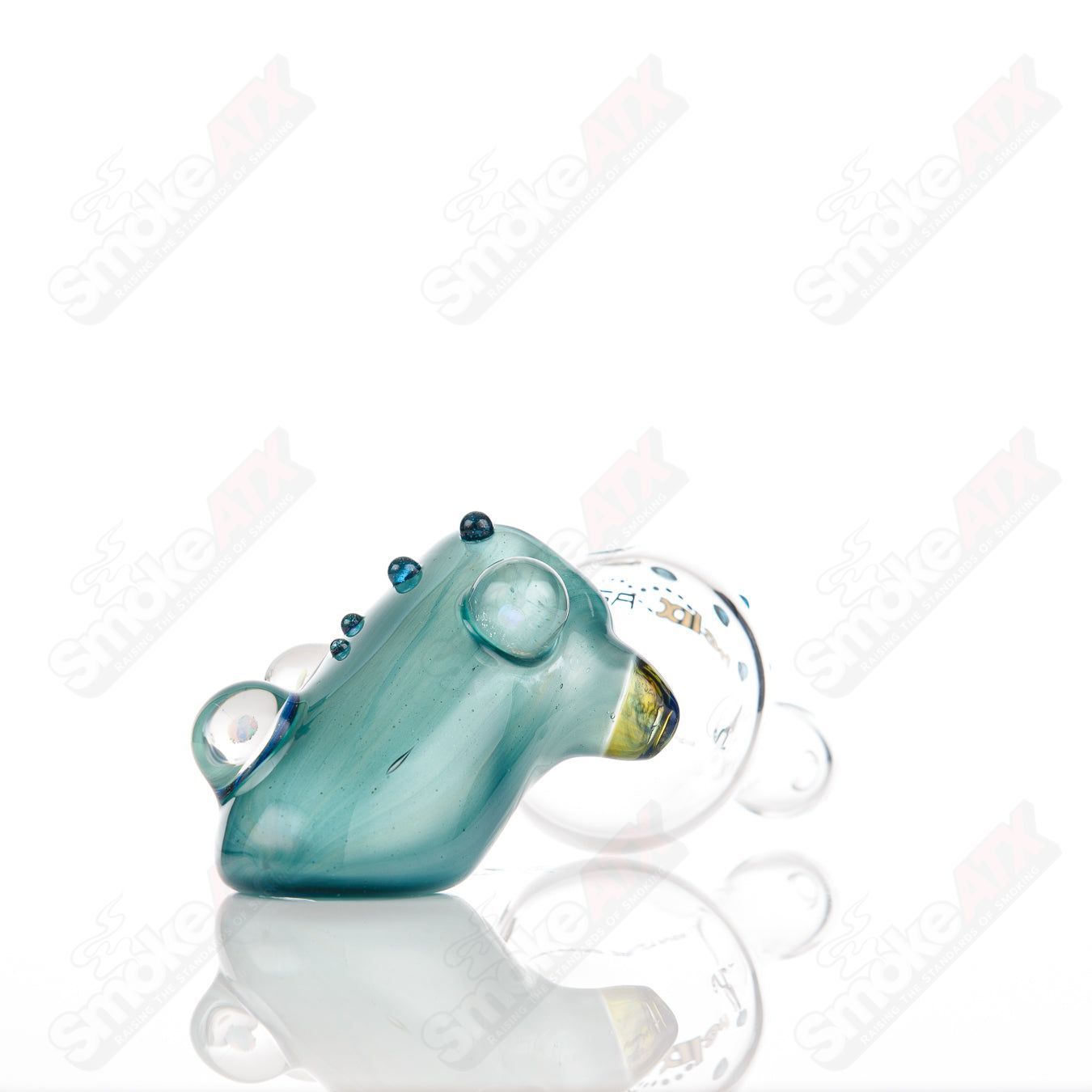 American Helix Custom Solo Signature Series glass dry pipe with opal accents, featuring a box fan helix design.