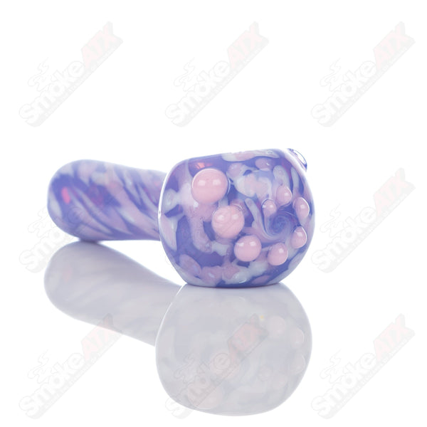 #2 Purple Splatter Spoon Pipe Adventures In Glass Blowing - Smoke ATX