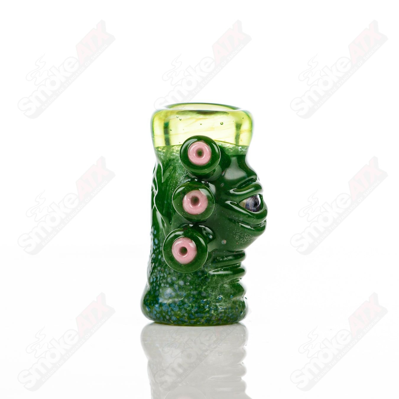 Salt Glass Dome Conversion ISO Jar with Slime, Experimental Green #5, Sunset Slime, for Heady Glass cups.