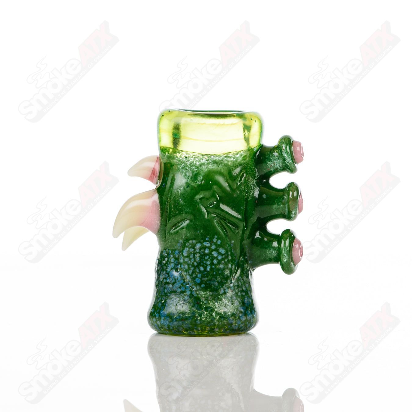 Salt Glass Dome Conversion ISO Jar with Slime and Sunset Slime green colors, designed for heady glass cups.