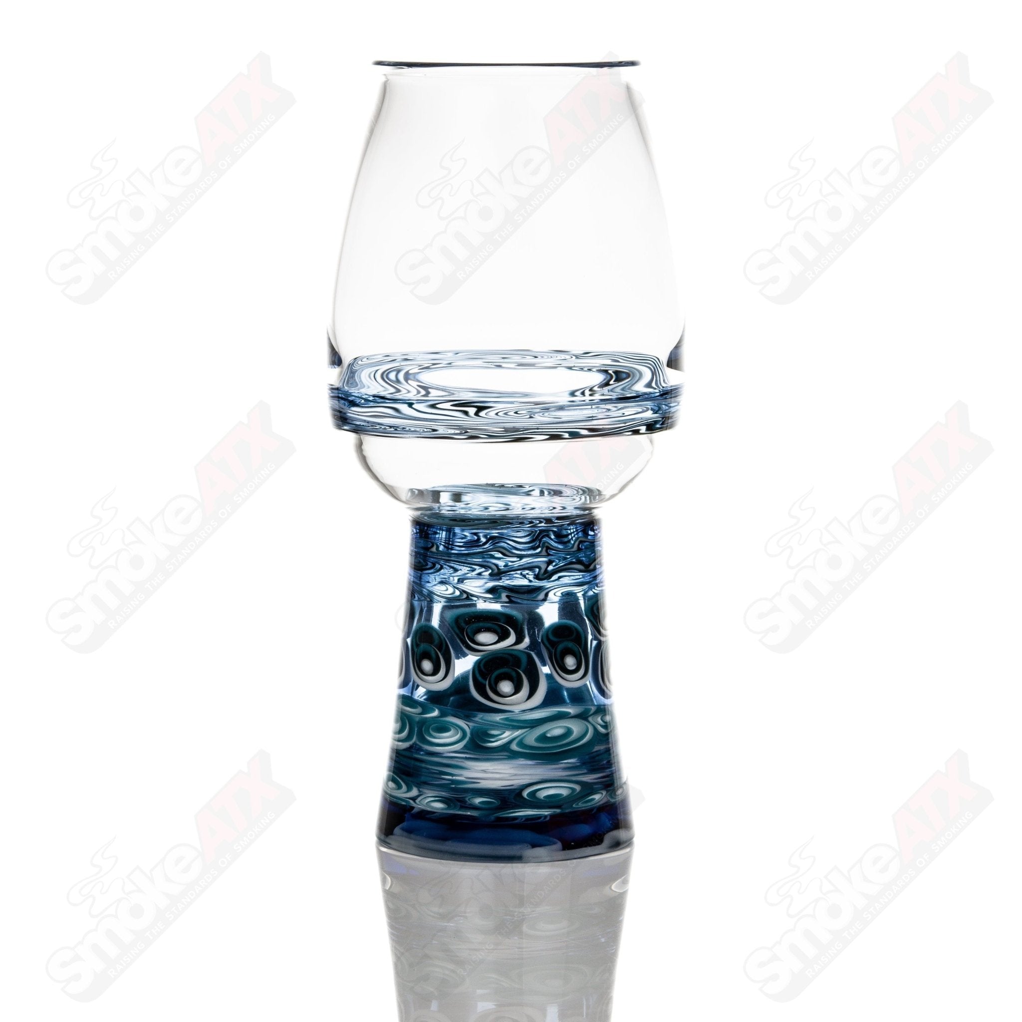 Dotstack pint glass by Stephen Pierce x Indo, featuring intricate heady glass design, perfect for enjoying beverages.