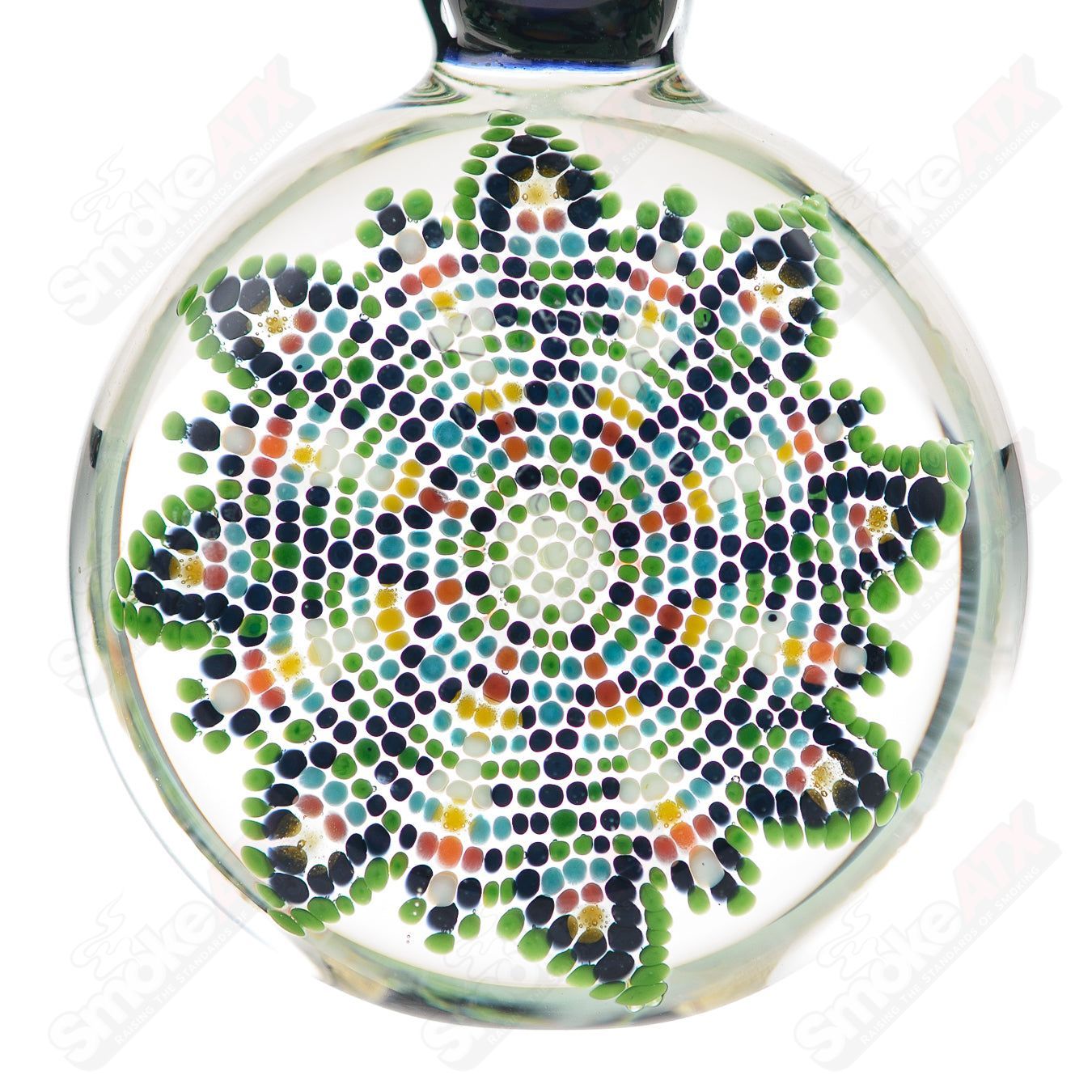 Robin Moore Dotwork Pendant made of glass featuring intricate dotwork design, hanging as a stylish jewelry piece.