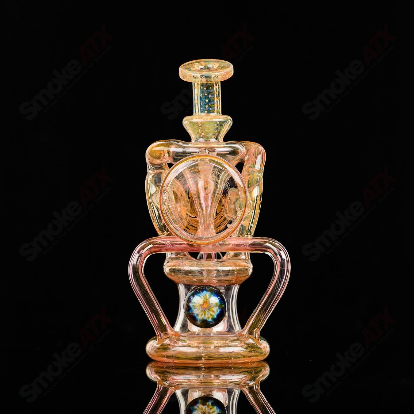 Double Doughnut Fumed Recycler Kaliber Glass - Smoke ATX