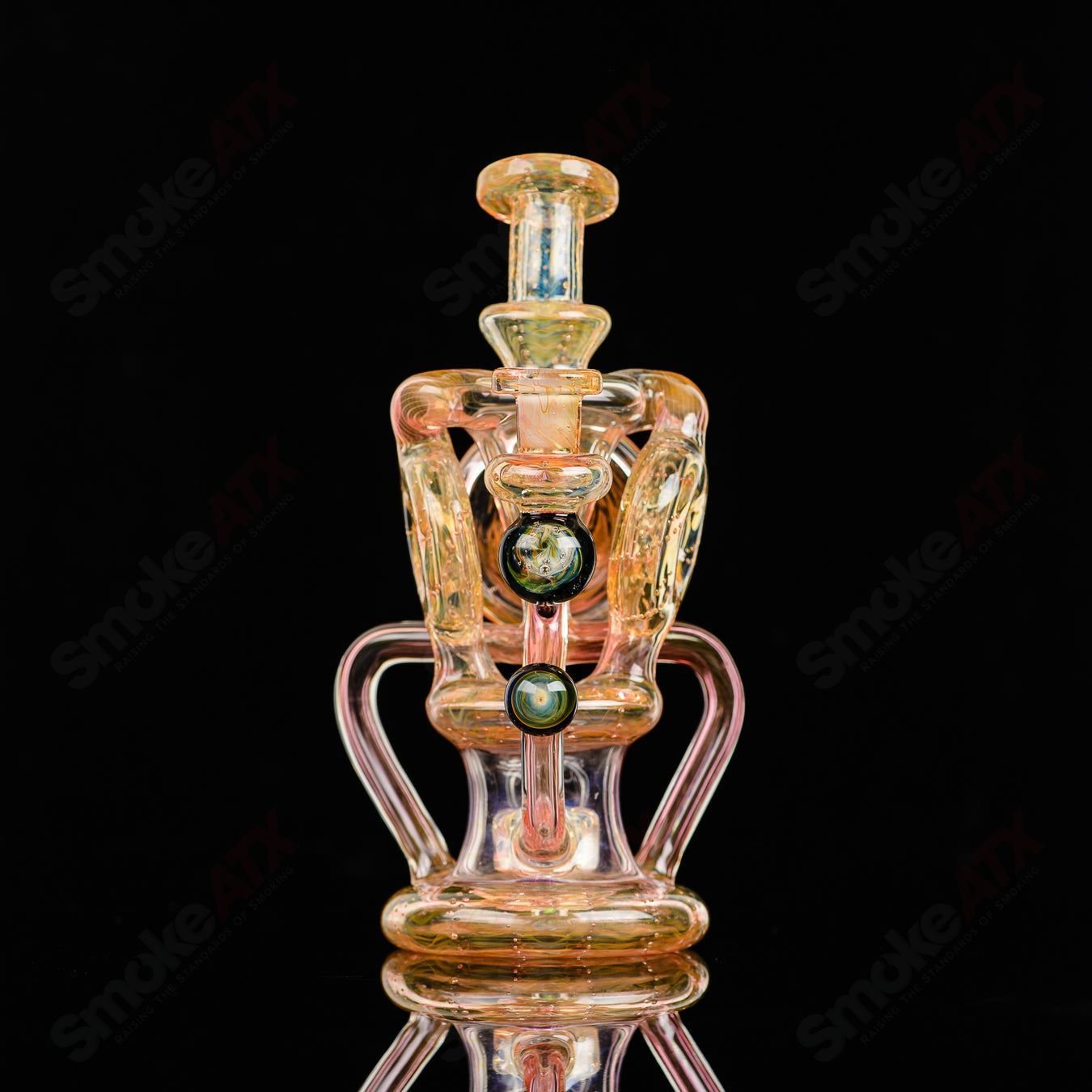 Double Doughnut Fumed Recycler Kaliber Glass - Smoke ATX